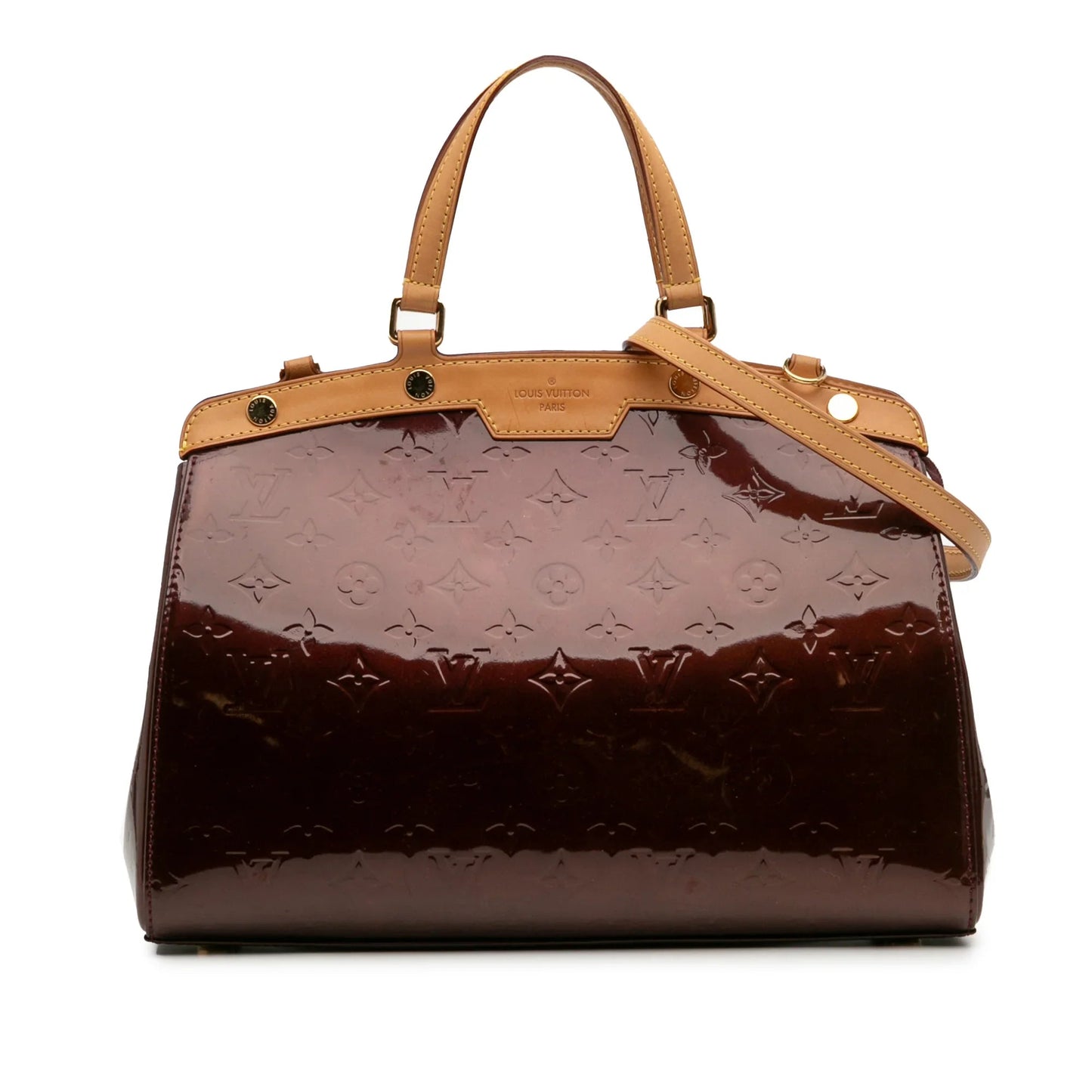 Red Louis Vuitton Monogram Vernis Brea MM Satchel