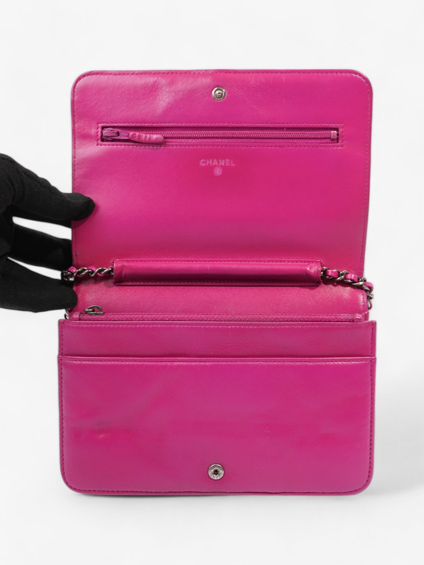 Chanel WOC Fuschia Pink Lambskin Leather