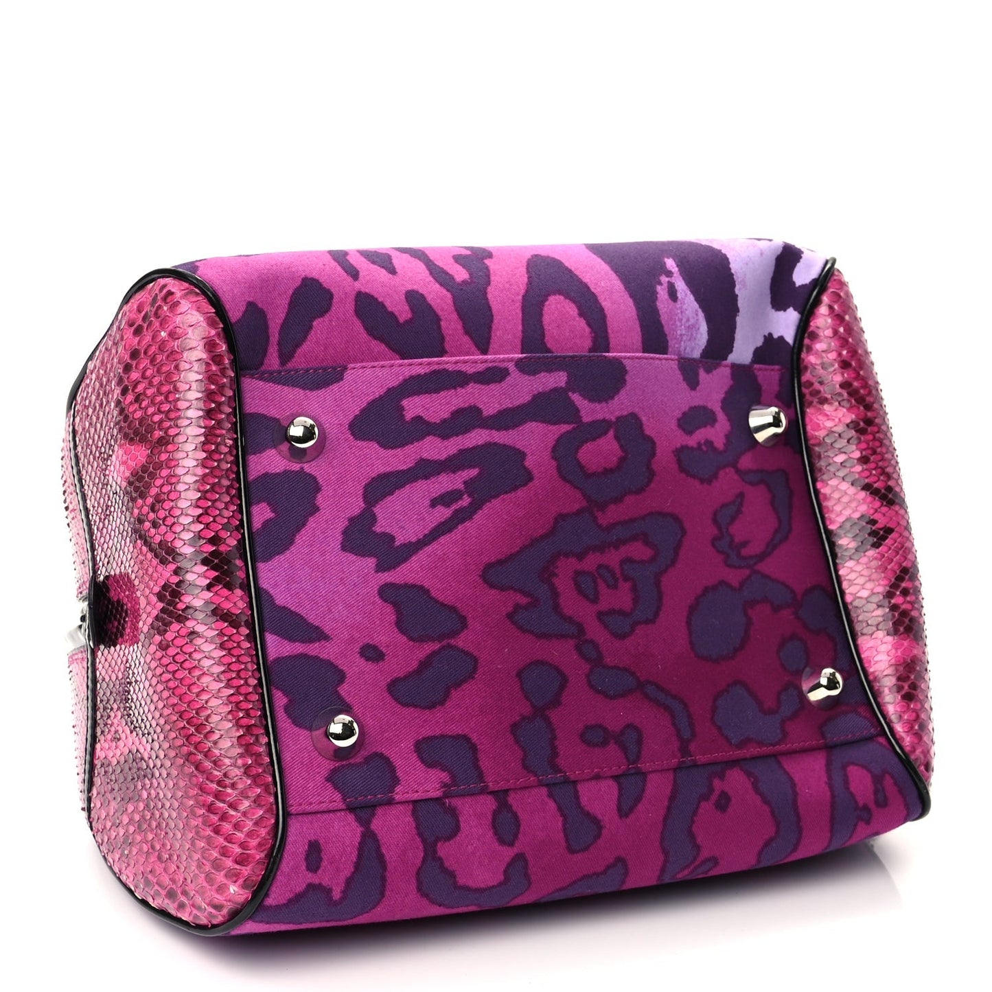 Christian Dior Snakeskin Leopard Gambler Dice Bowler Pink