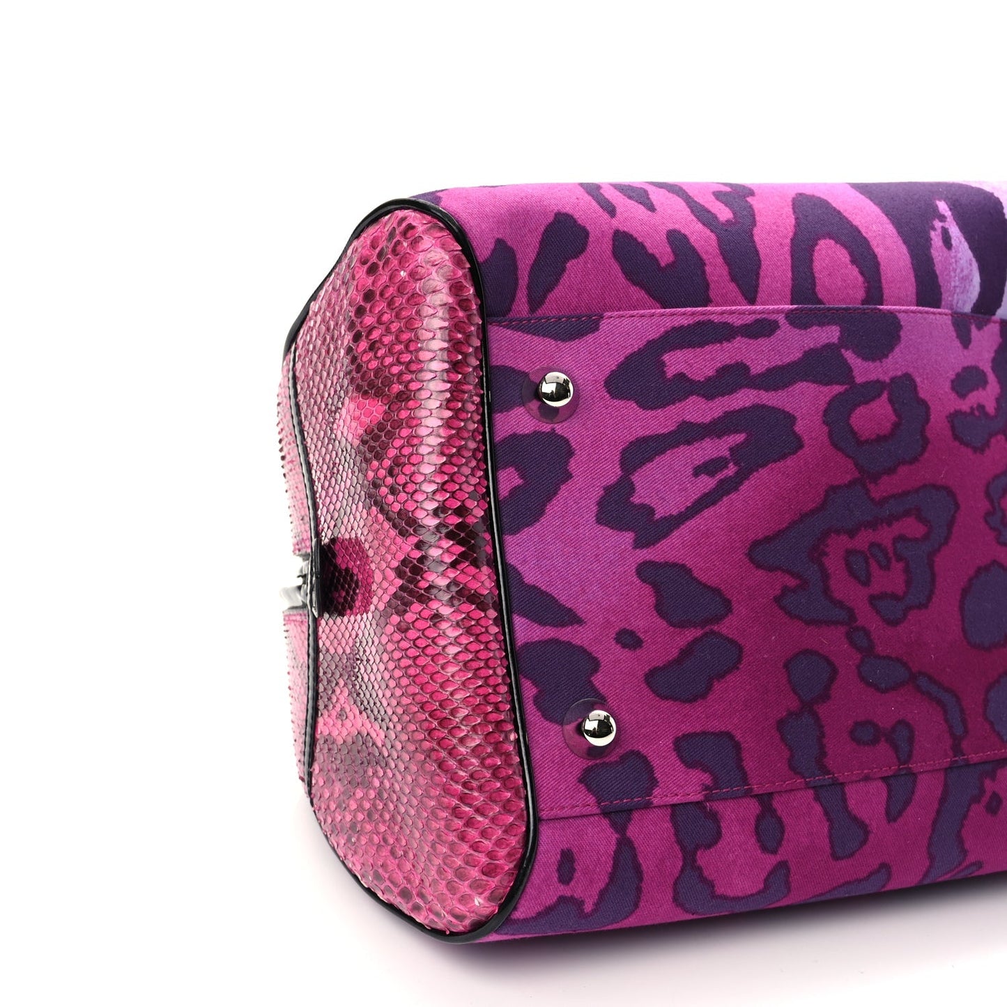 Christian Dior Snakeskin Leopard Gambler Dice Bowler Pink