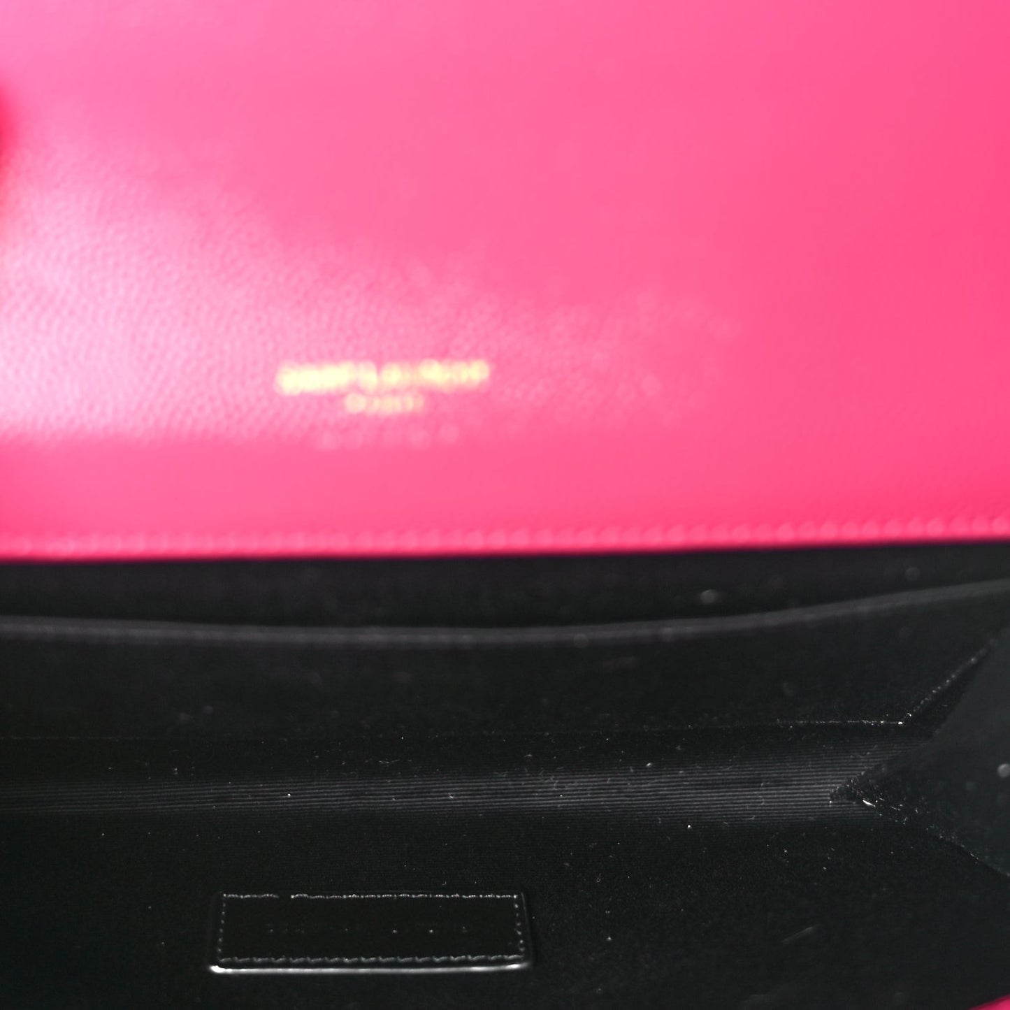 Saint Laurent Grain De Poudre Matelasse Chevron Monogram Envelope Clutch Fuchsia Fuchsia
