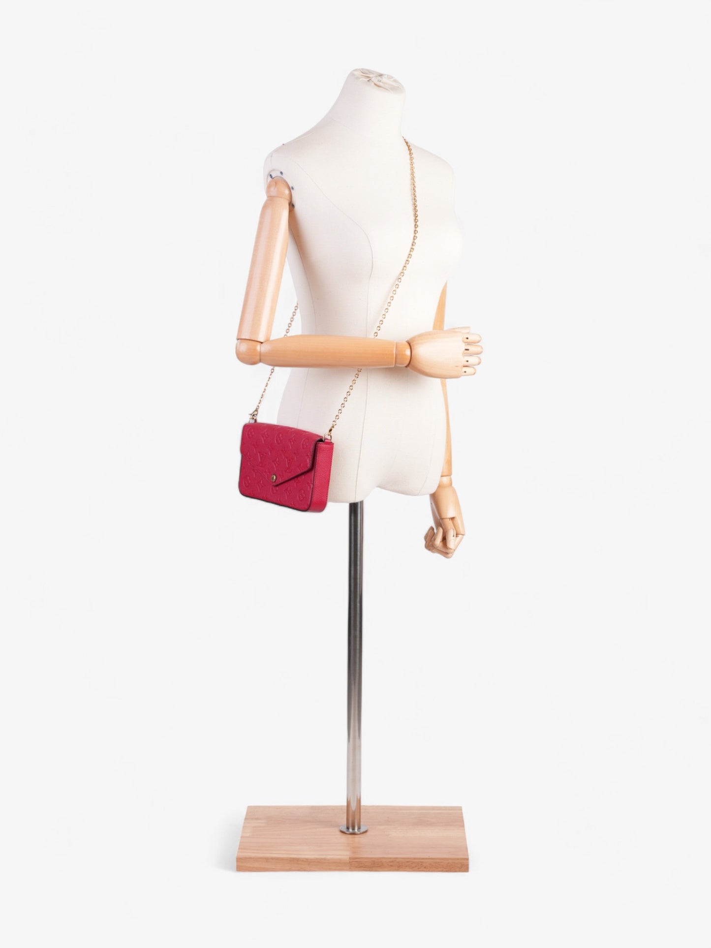 Louis Vuitton Pochette Felicie Red Monogram Empreinte Leather