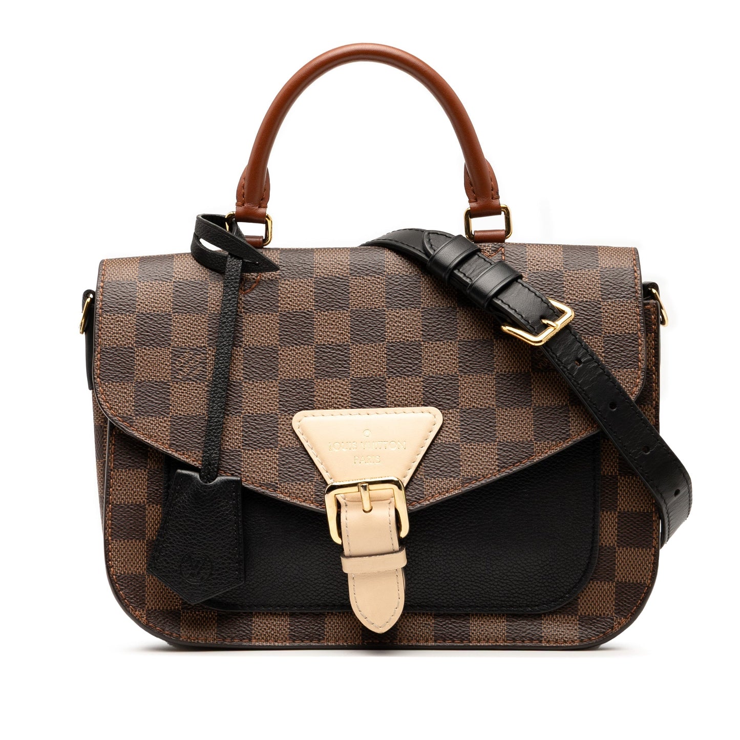 Brown Louis Vuitton Damier Ebene Beaumarchais Satchel
