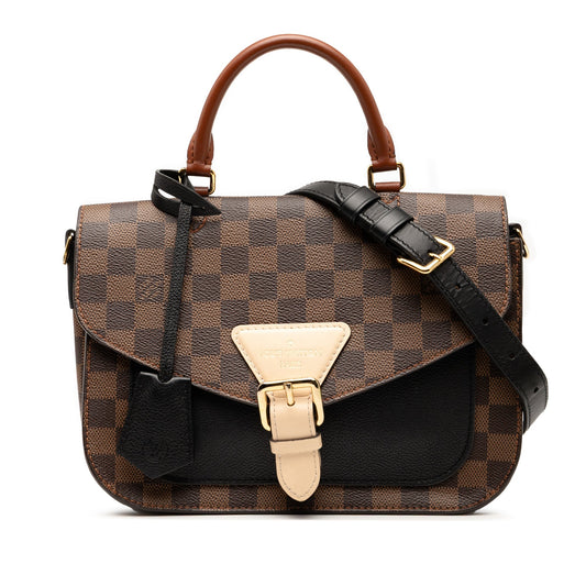 Brown Louis Vuitton Damier Ebene Beaumarchais Satchel