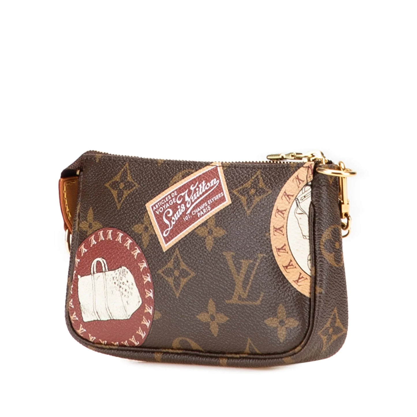 Brown Louis Vuitton Monogram Patch Mini Pochette Accessoires Handbag