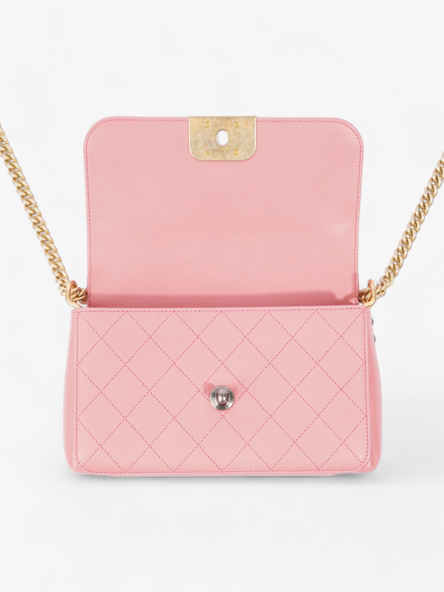 Chanel Quilted Crossbody Bag Pink Calfskin Leather