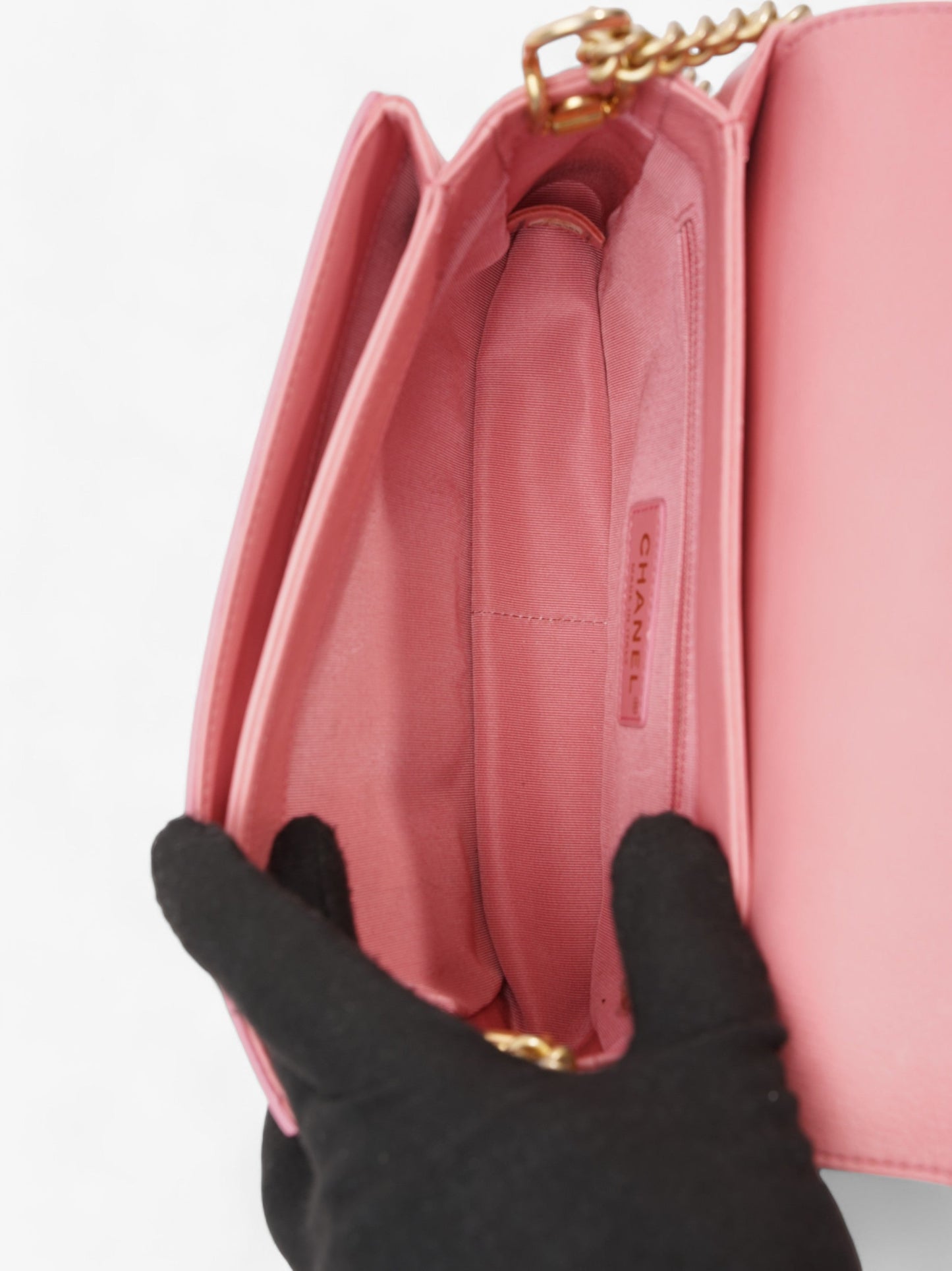 Chanel Quilted Crossbody Bag Pink Calfskin Leather
