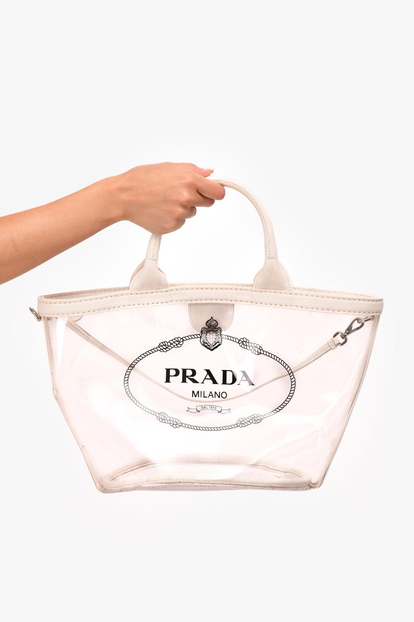 Prada Clear PVC Logo Tote (As Is)