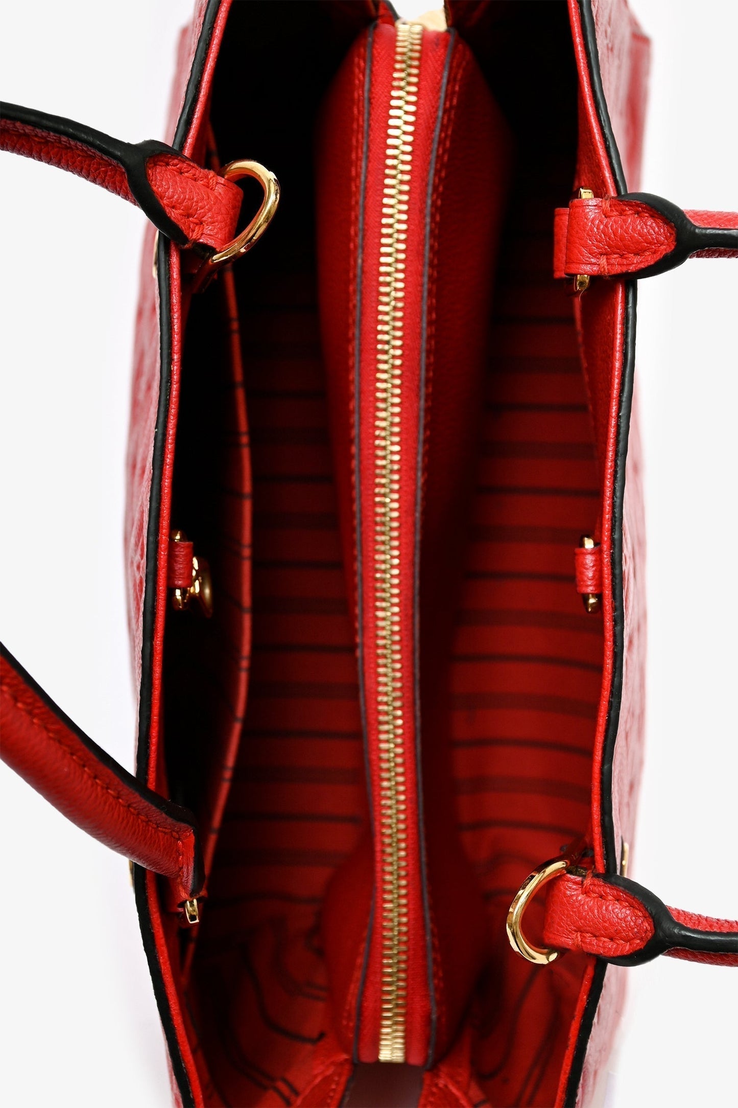 Louis Vuitton 2014 Red Empreinte Leather Montaigne BB with Strap