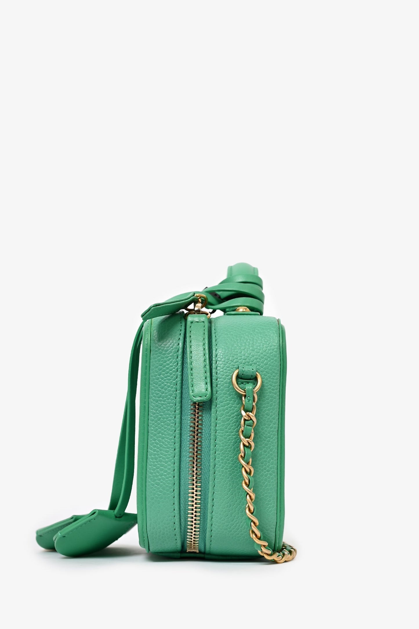 Chanel™ 2017/18 Green Caviar Leather Small Filigree Vanity Case Handbag
