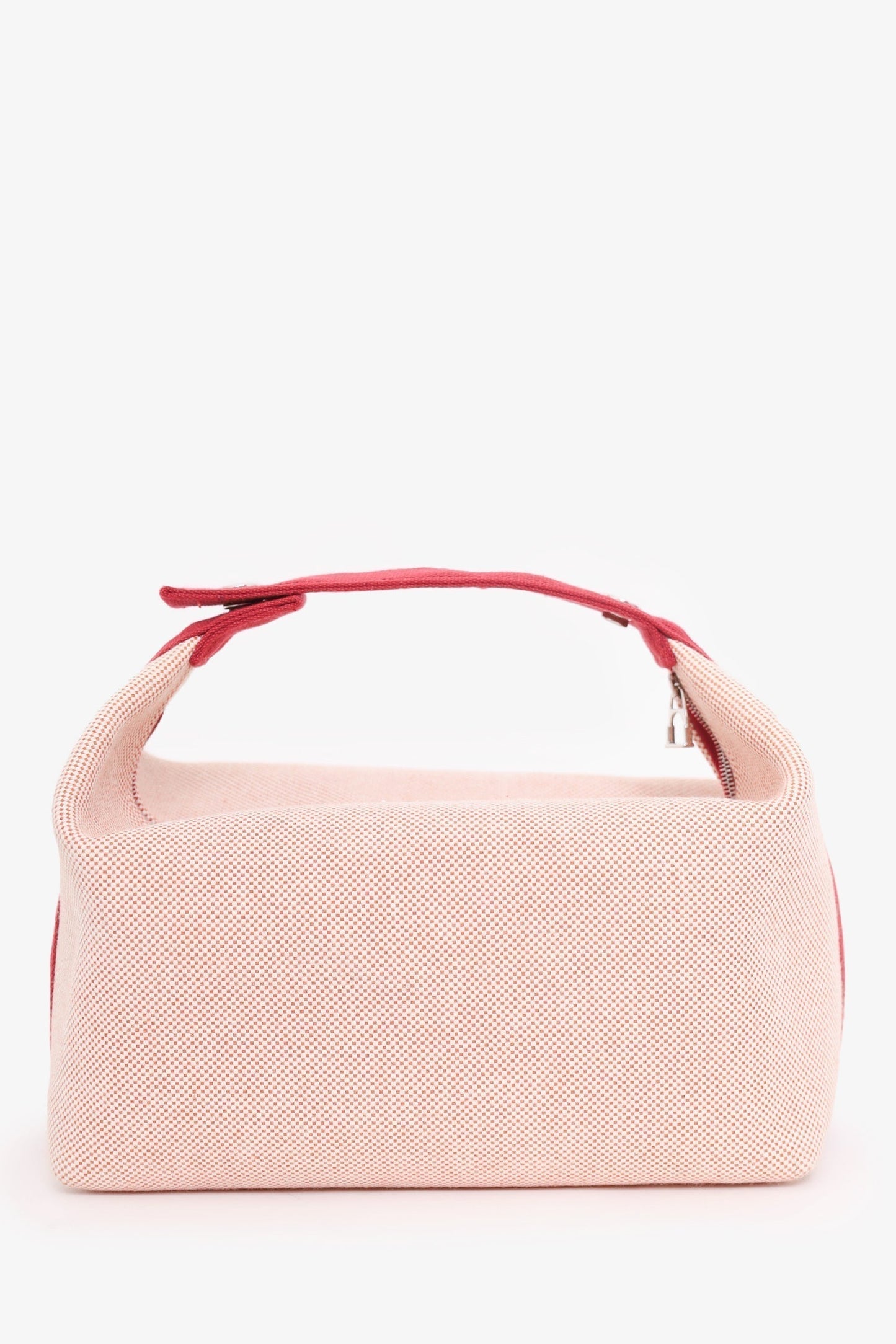 Hermes Red/Beige Canvas Large Bride-A-Brac Pouch