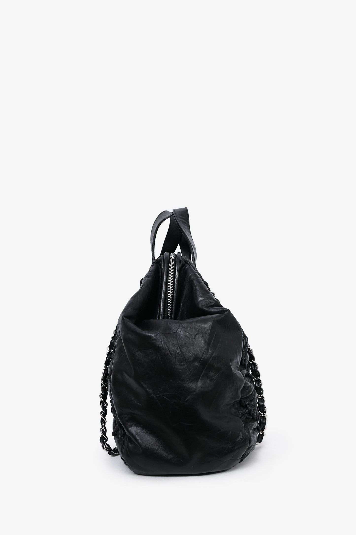 Chanel™ 2011-12 Black Leather Ultra Stitch Large Bowling Bag