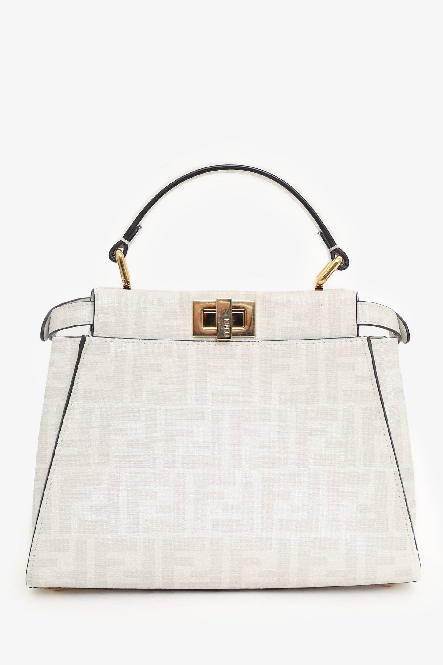 Fendi White/Multicolour Glazed Fabric FF Bikini Girls Mini Peekaboo