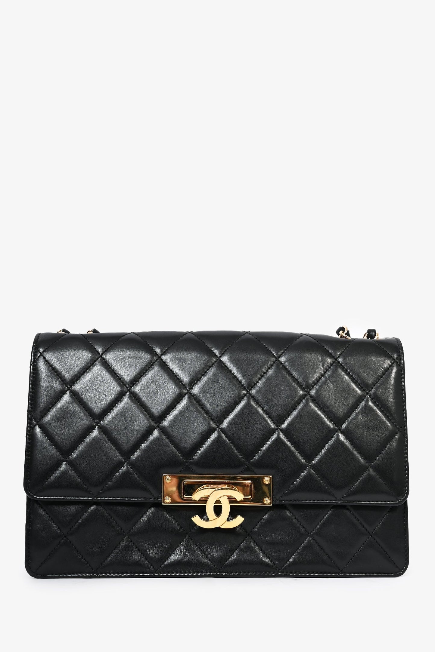 Chanel™ Black Lambskin 2013/14 CC Golden Class Large Flap Shoulder Bag