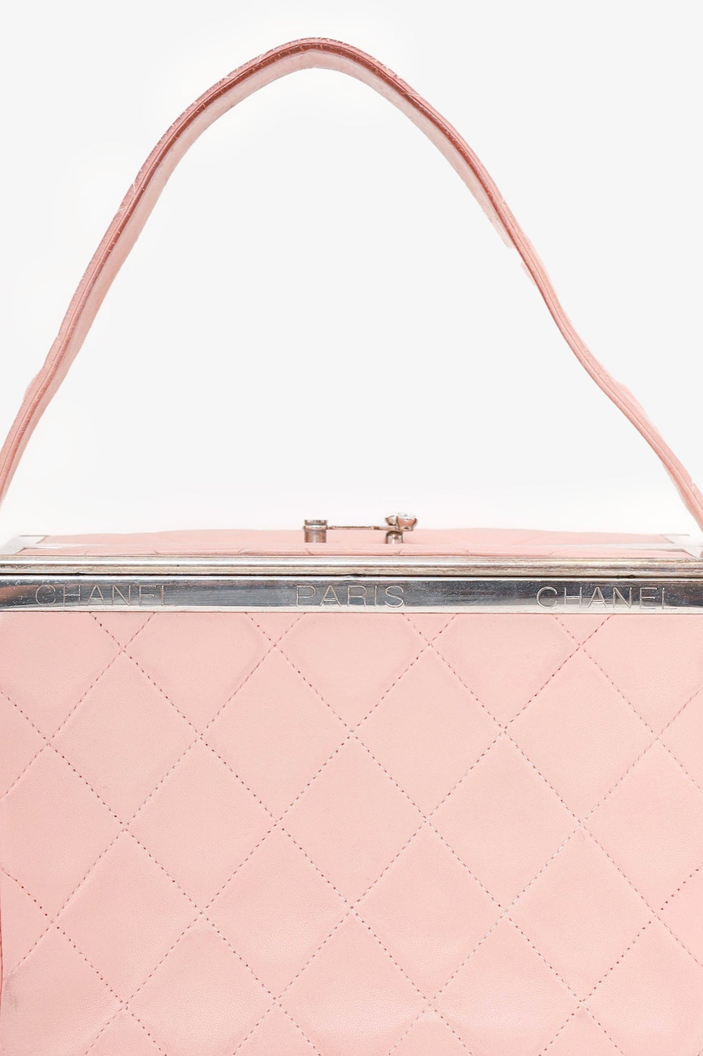 Chanel™ 1996-97 Pink Quilted Lambskin Vanity Box Handbag