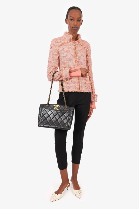 Chanel™ Black Quilted Lambskin CC Tote Bag