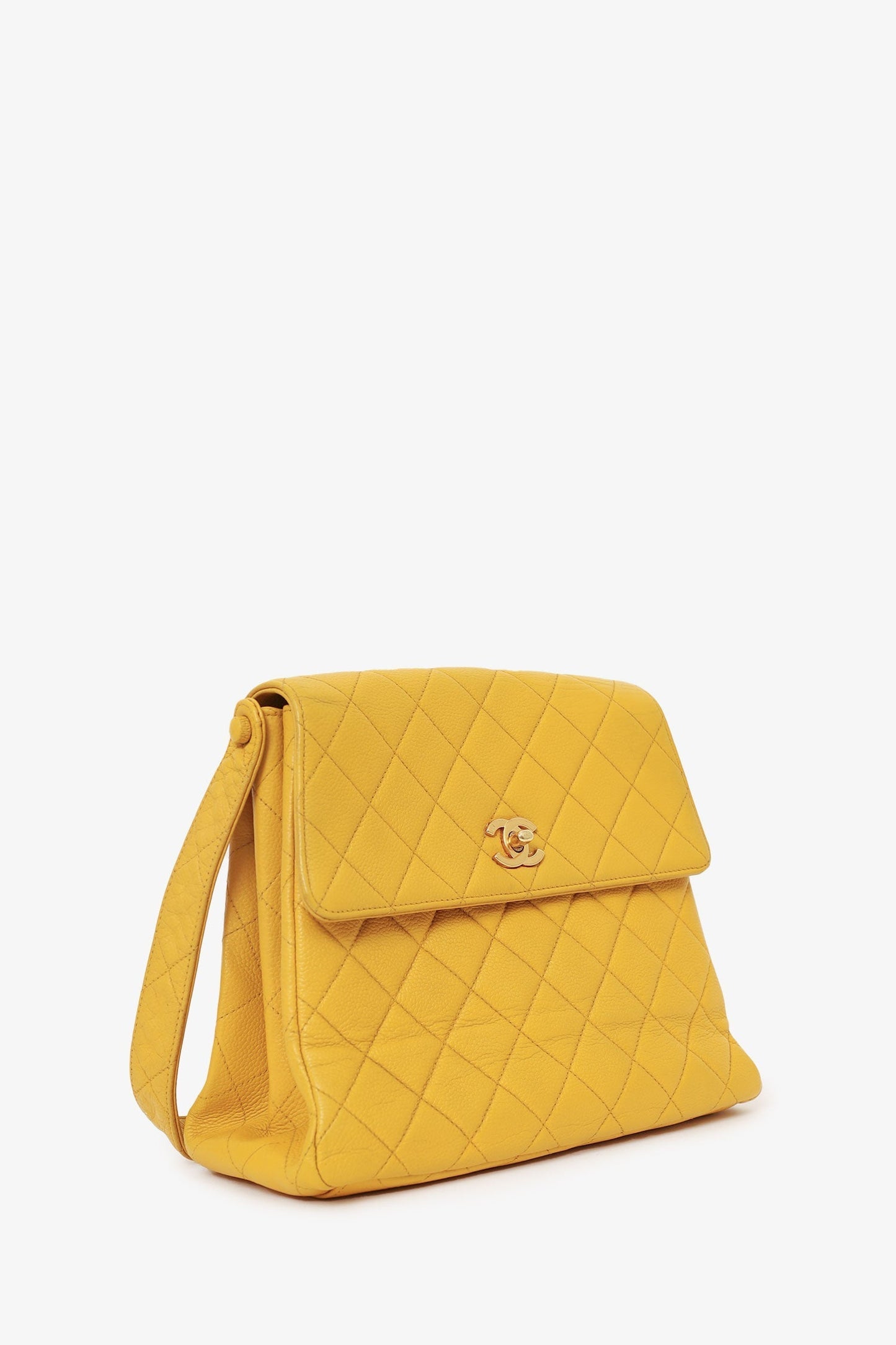 Chanel™ Yellow Caviar Leather CC Shoulder Bag