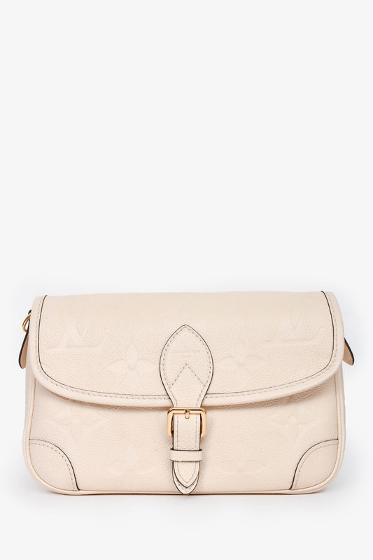 Louis Vuitton 2023 Cream Leather Emprienete Diane Crossbody Bag