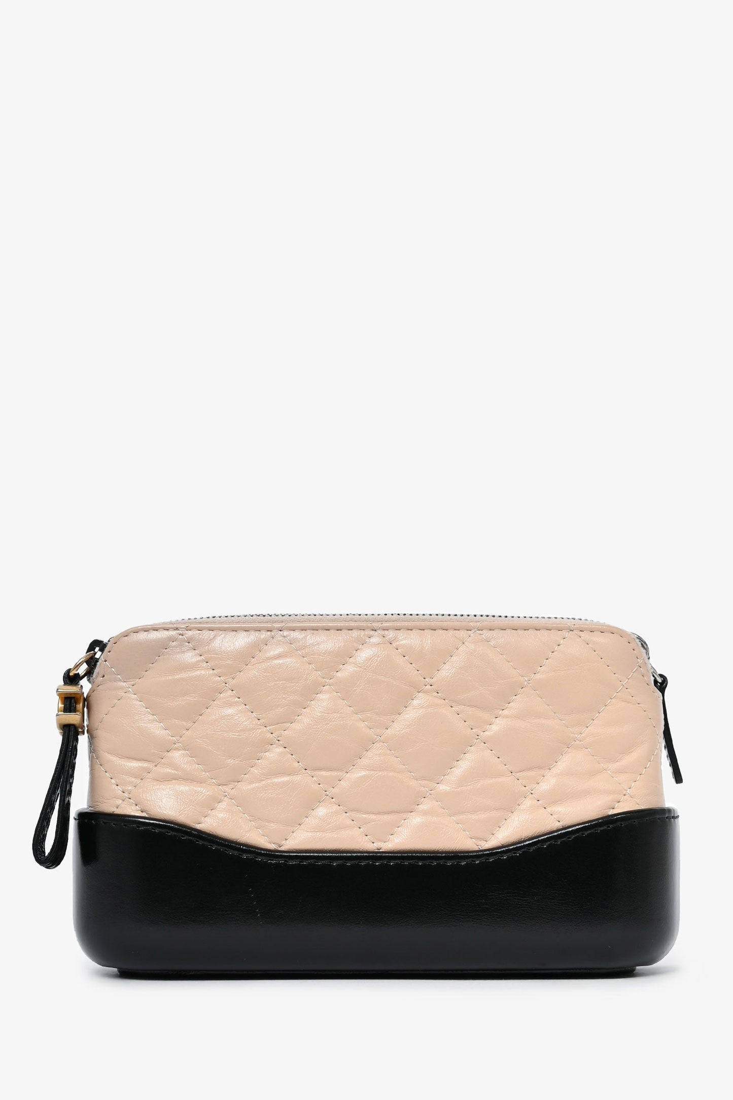 Chanel™ 2017-18 Beige/Black Leather Gabrielle Wallet on Chain Crossbody