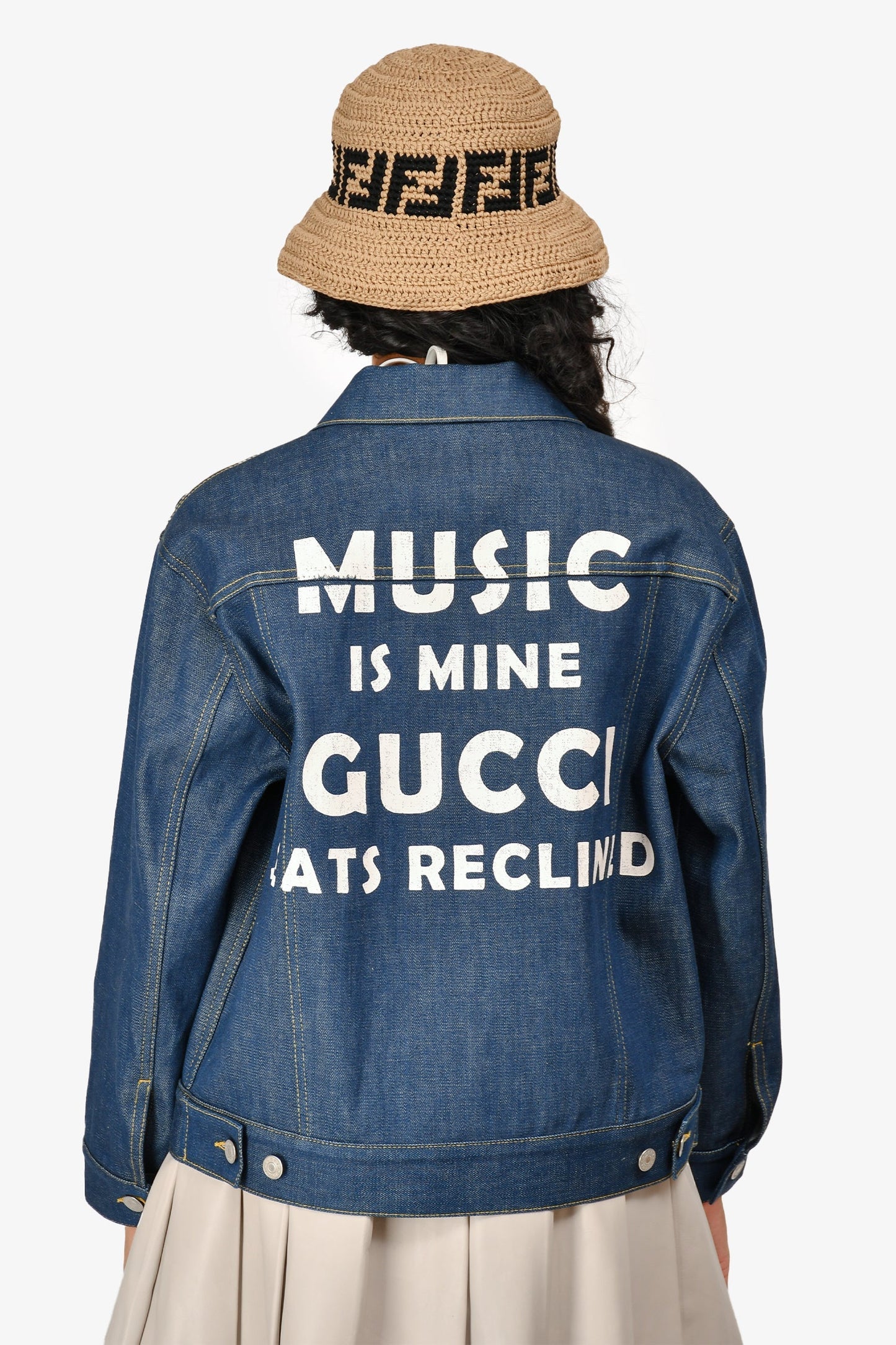 Gucci Dark Denim Web Horsebit Pocket Jacket Size 38