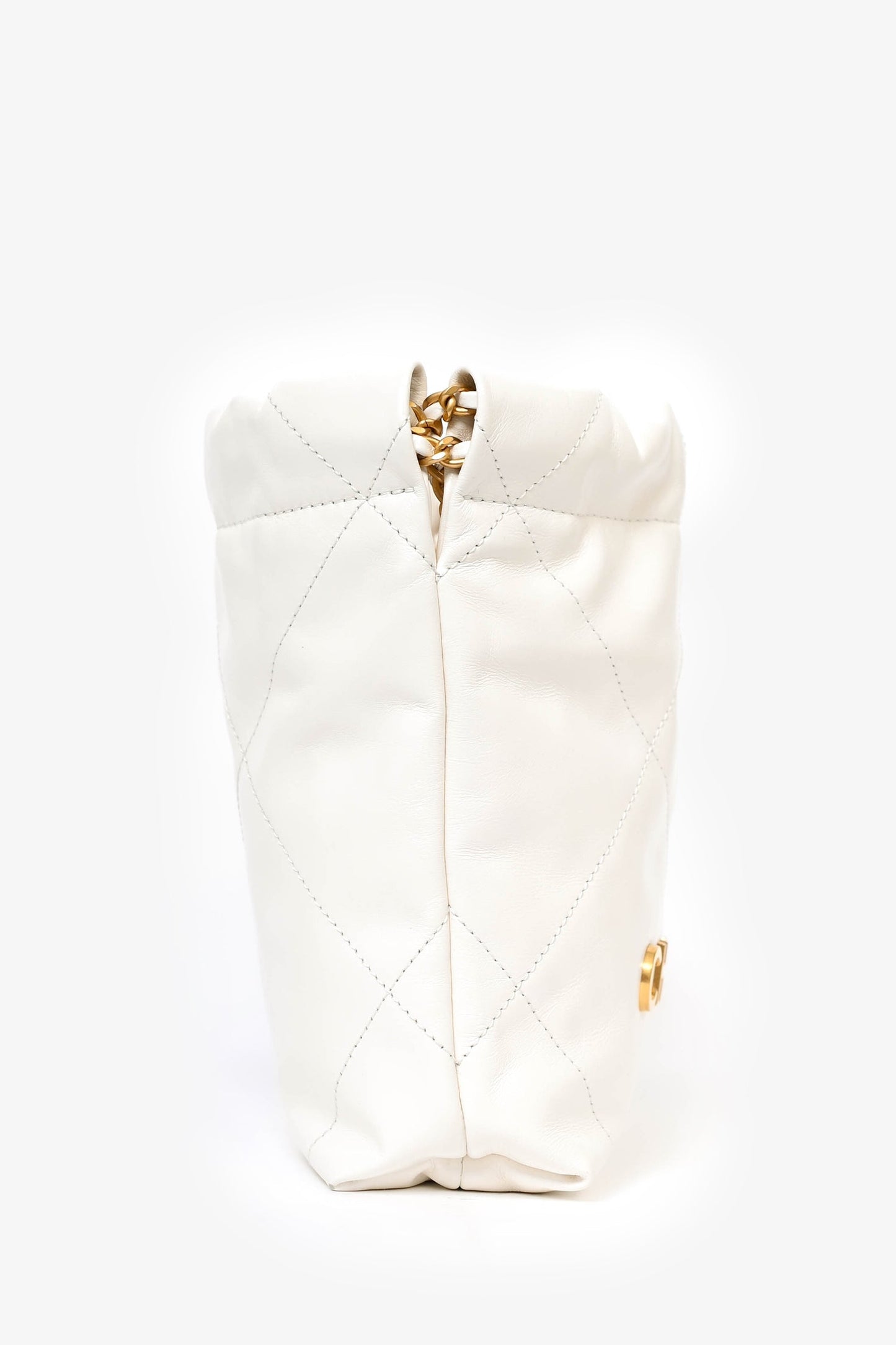 Chanel™ 22 White Lambskin Mini Hobo Shoulder Bag