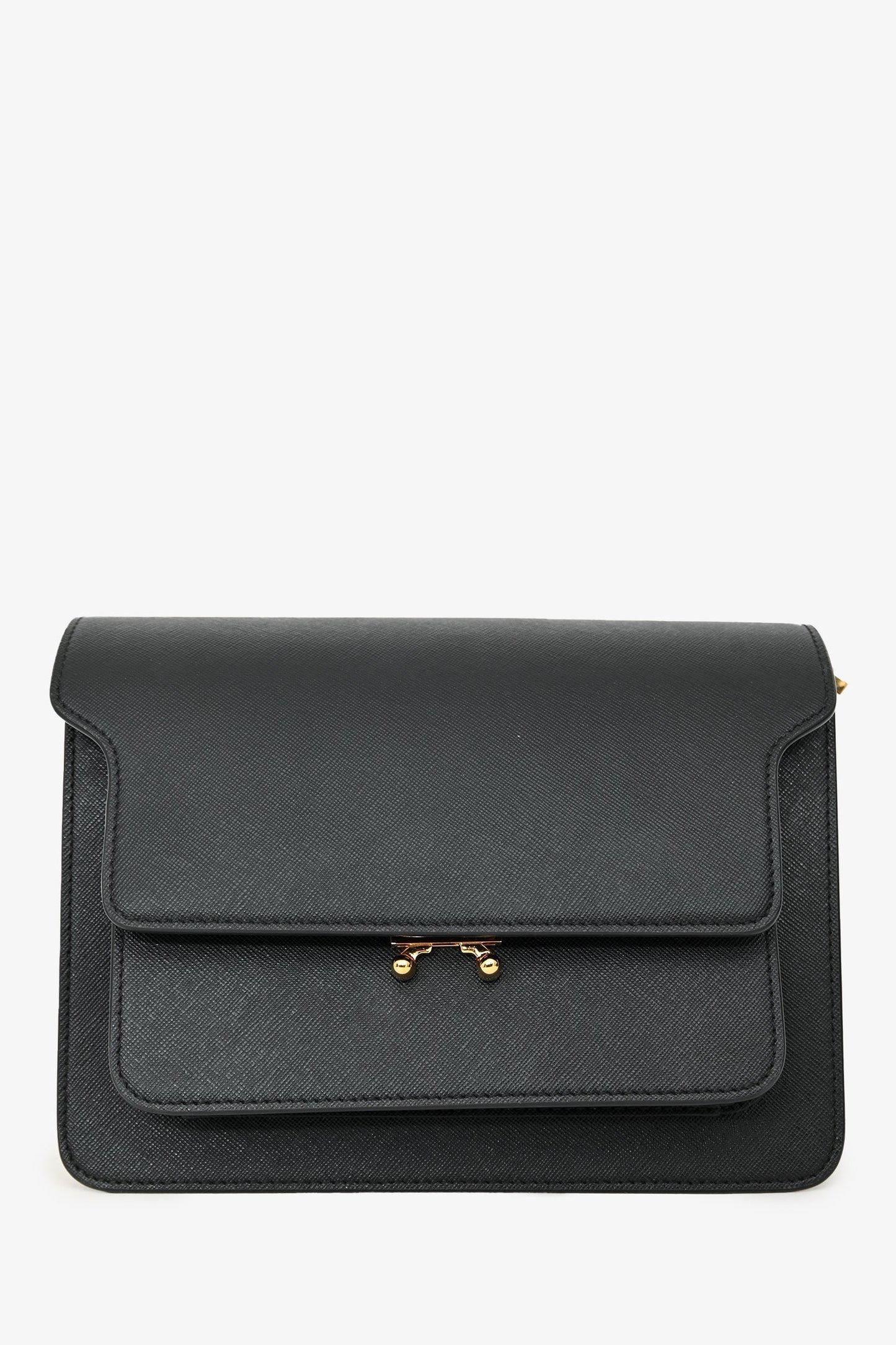 Marni Black Saffiano Leather Medium Trunk Crossbody Bag