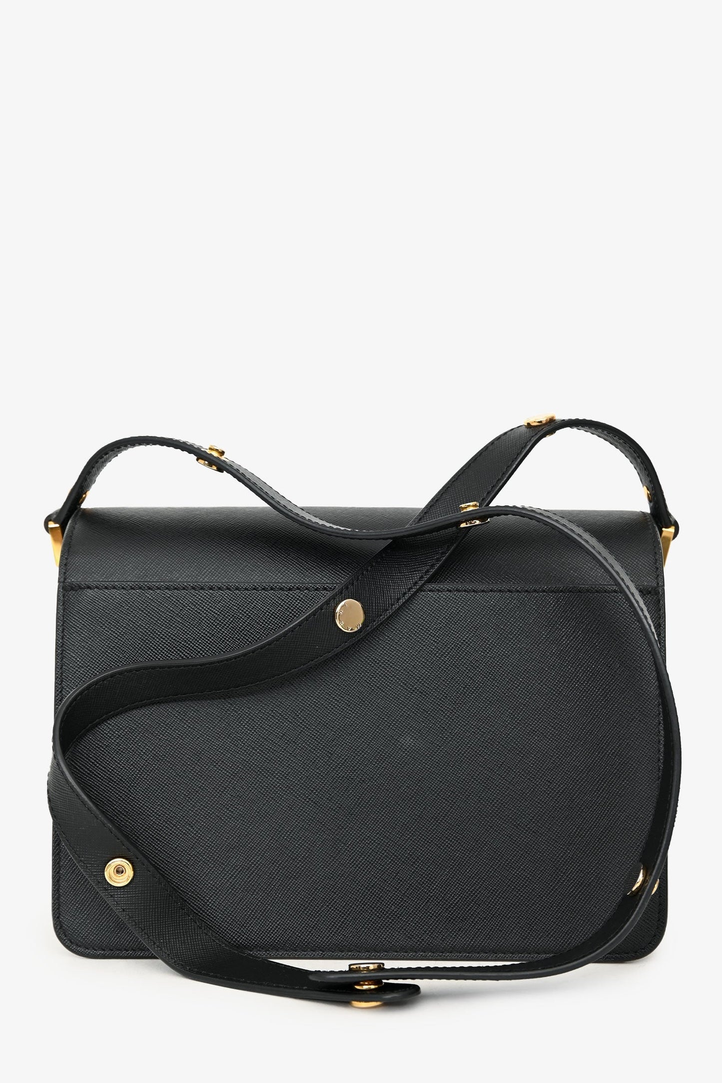 Marni Black Saffiano Leather Medium Trunk Crossbody Bag