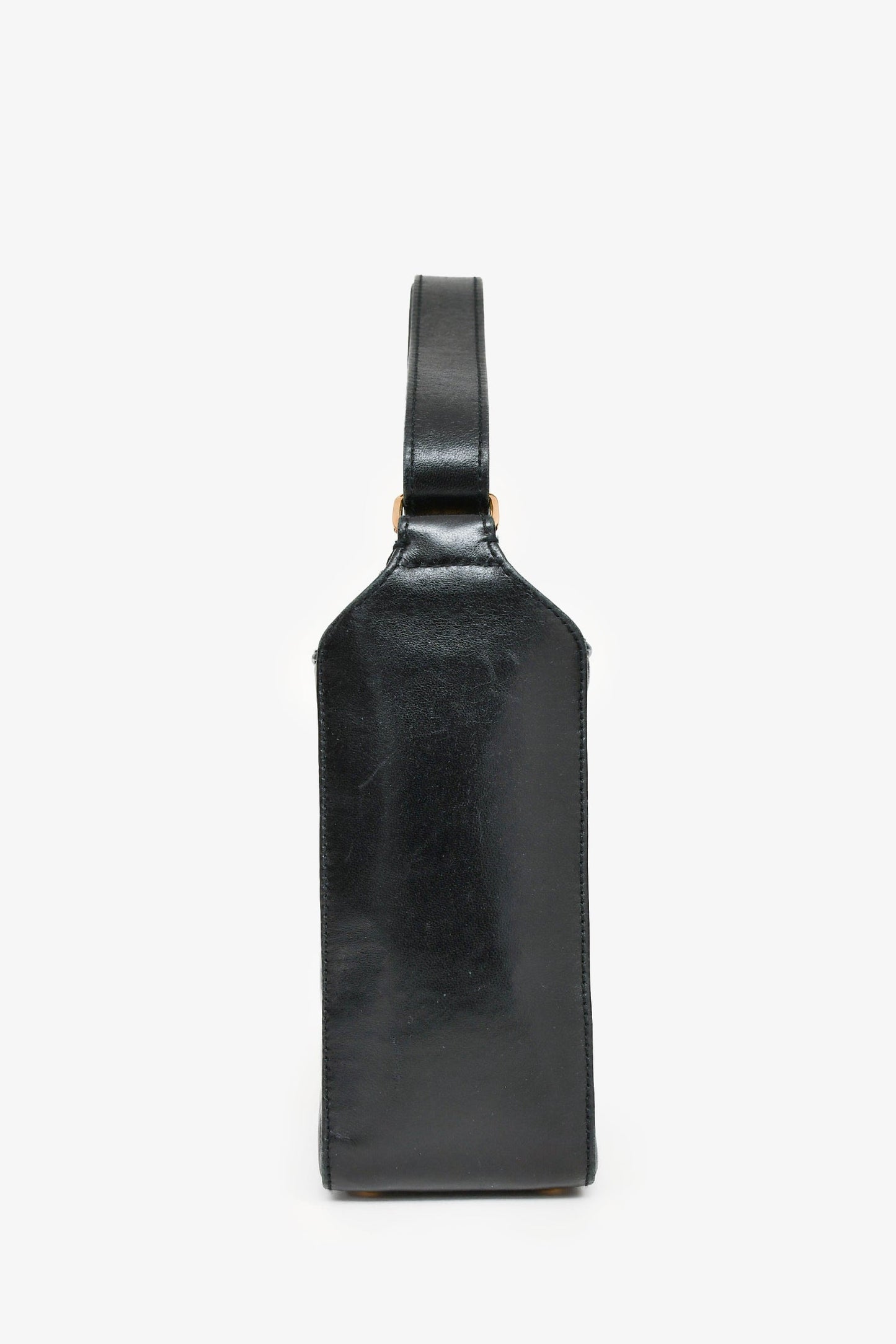 Chanel™ 2003/2004 Black Leather Choco Bar CC Shoulder Bag