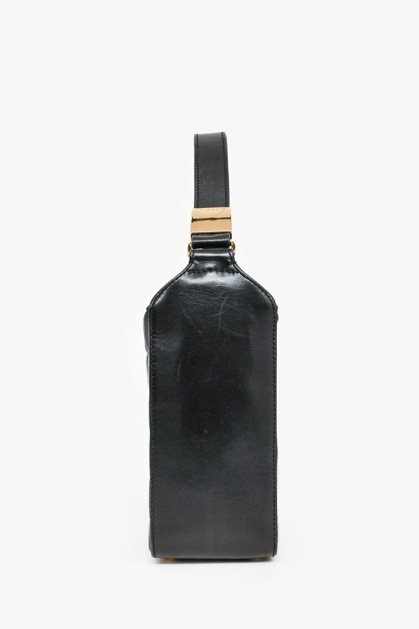 Chanel™ 2003/2004 Black Leather Choco Bar CC Shoulder Bag