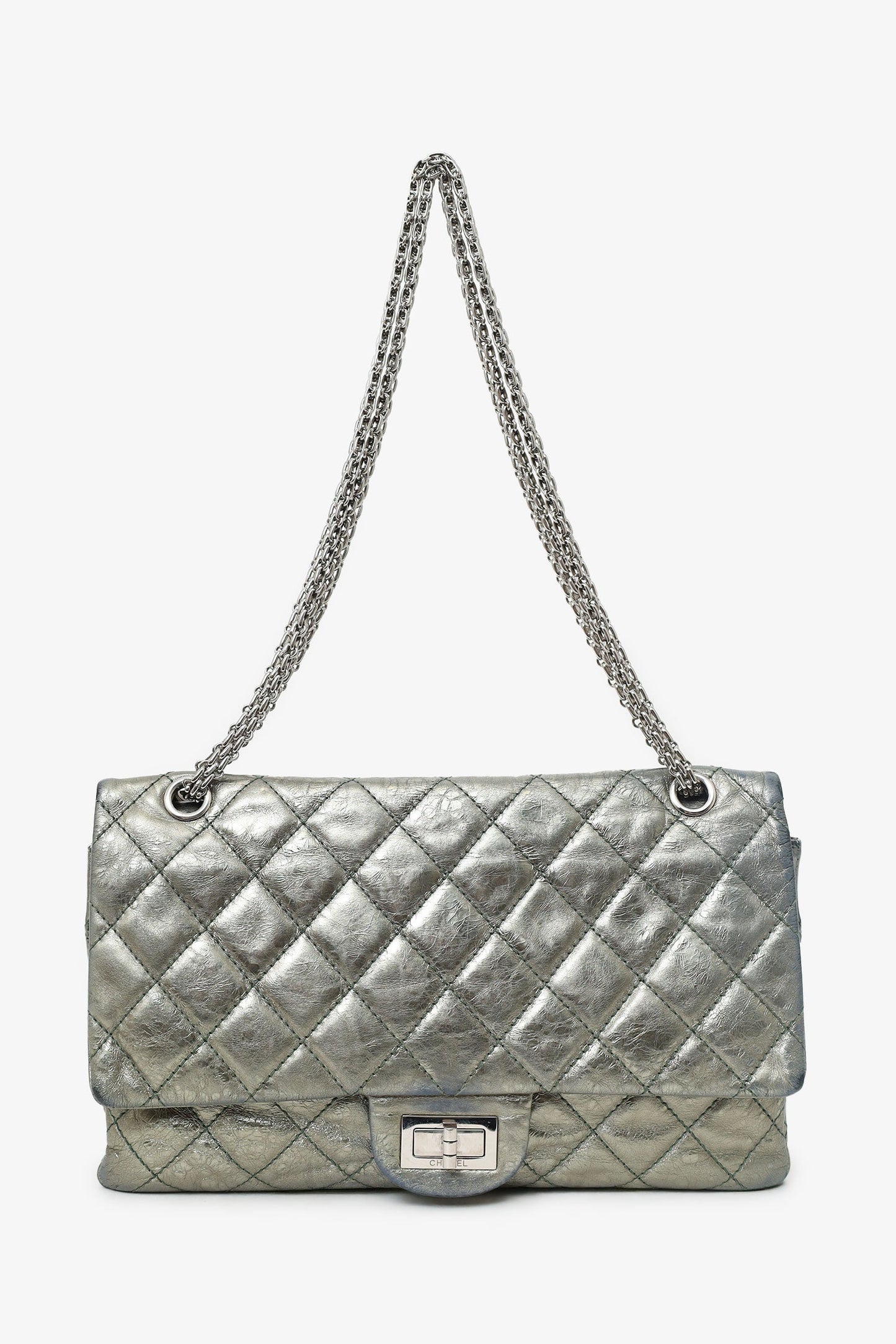 Chanel™ Silver Metallic Reissue 226 Double Flap Bag (As Is)