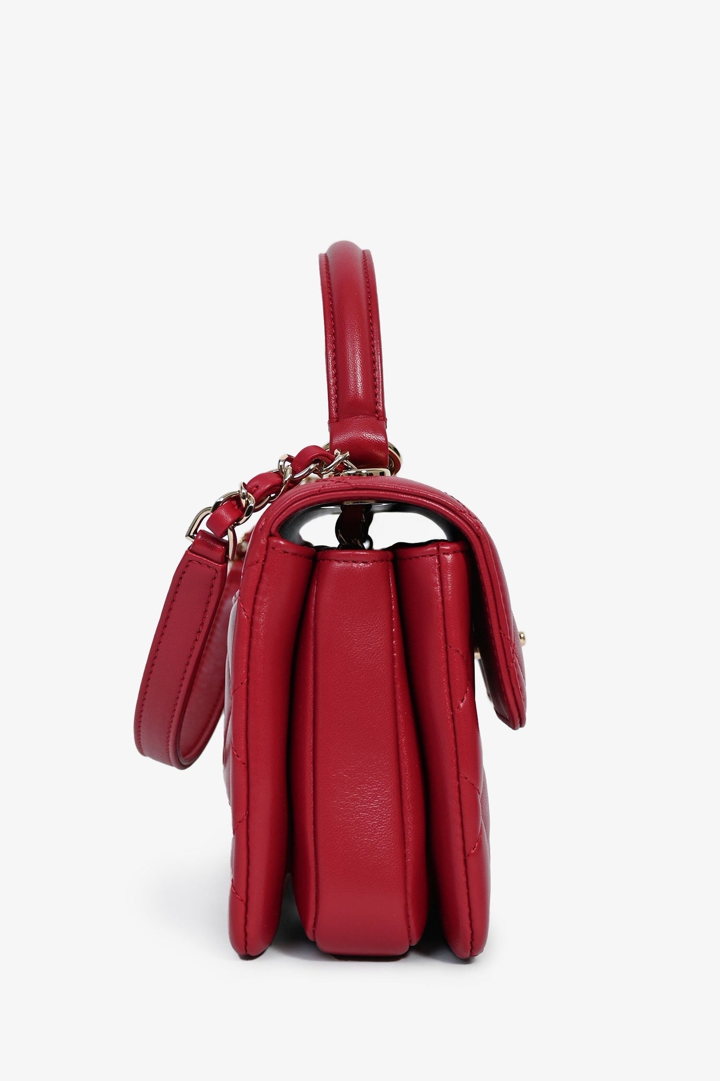Chanel™ Magenta Leather Trendy CC Small Top Handle Handbag