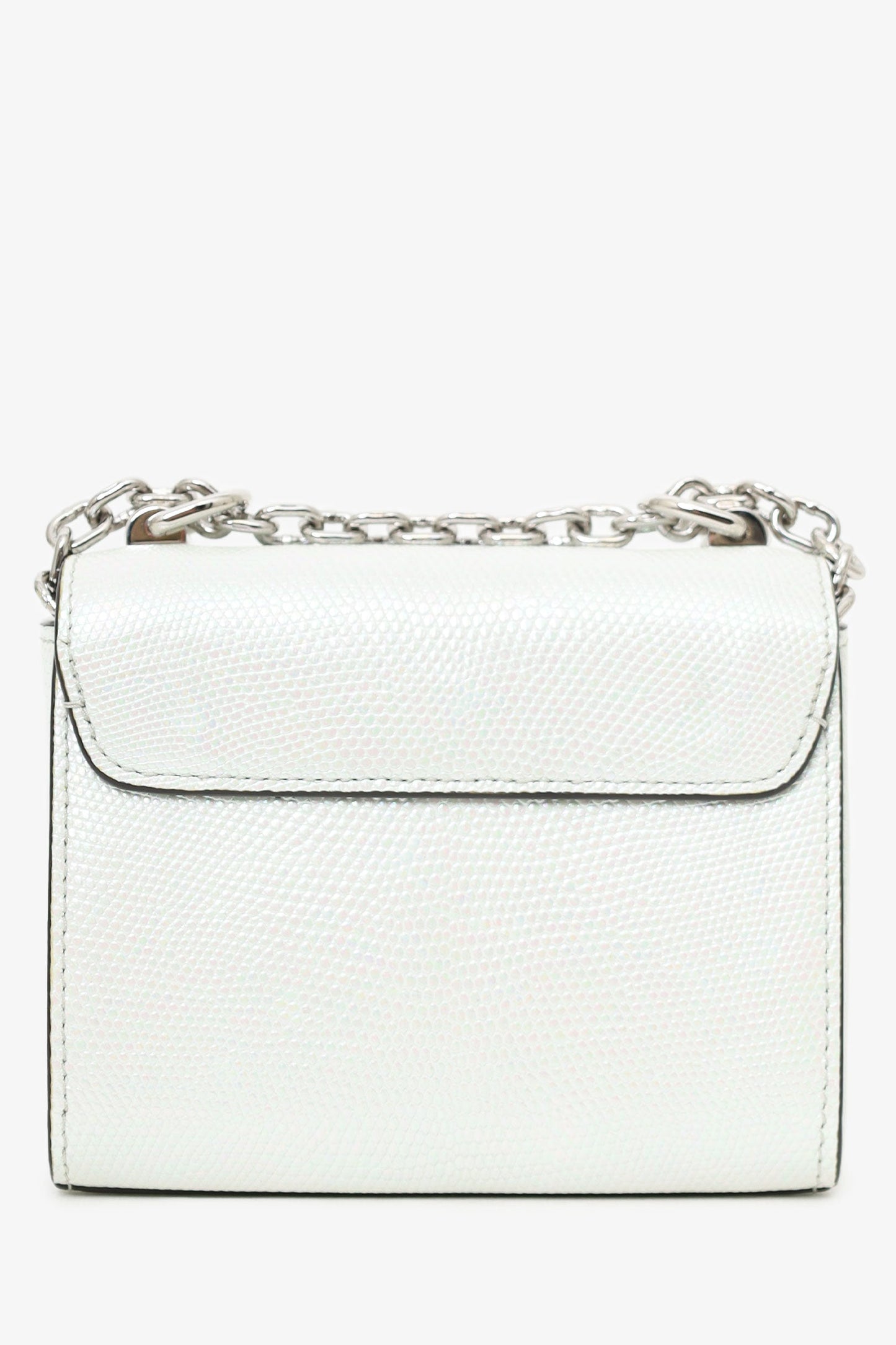 Louis Vuitton 2020 White Iridescent Karung Leather Twist Mini with Crystal Buckle