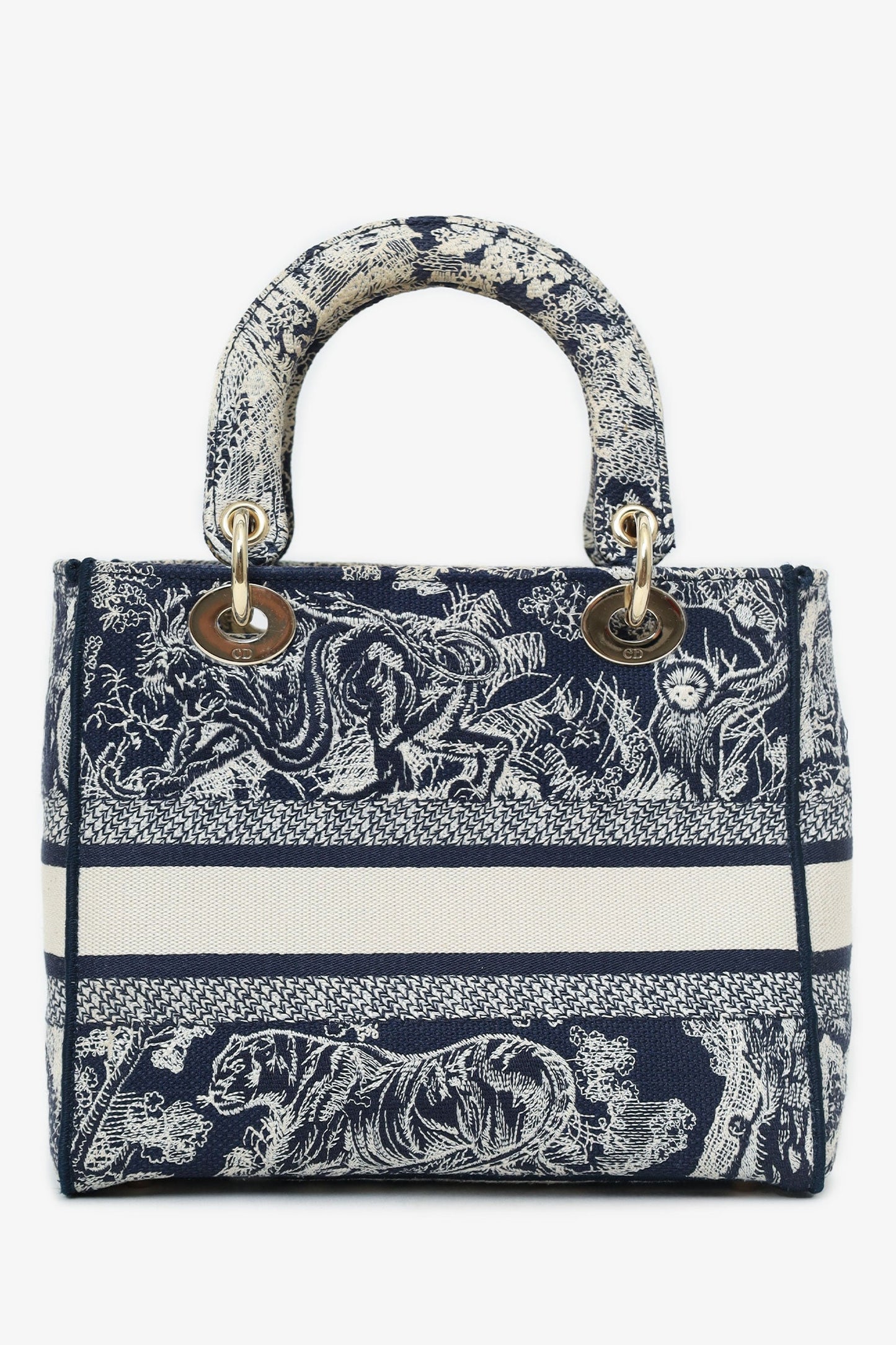 Christian Dior Black/White Toile de Jouy 'Lady D-Lite' Top Handle with Strap