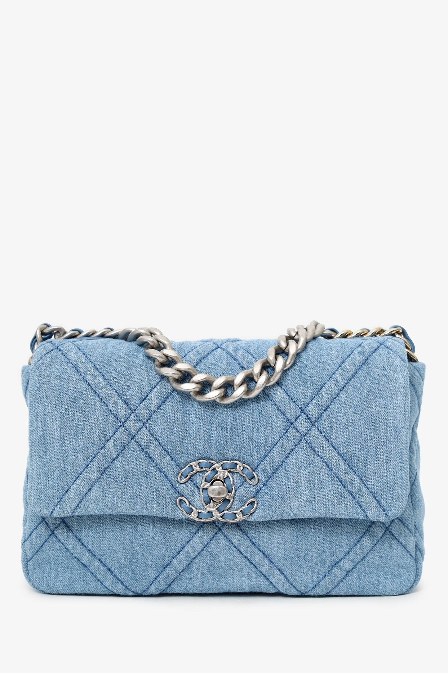 Chanel™ Blue 'Chanel 19' Medium Flap Bag