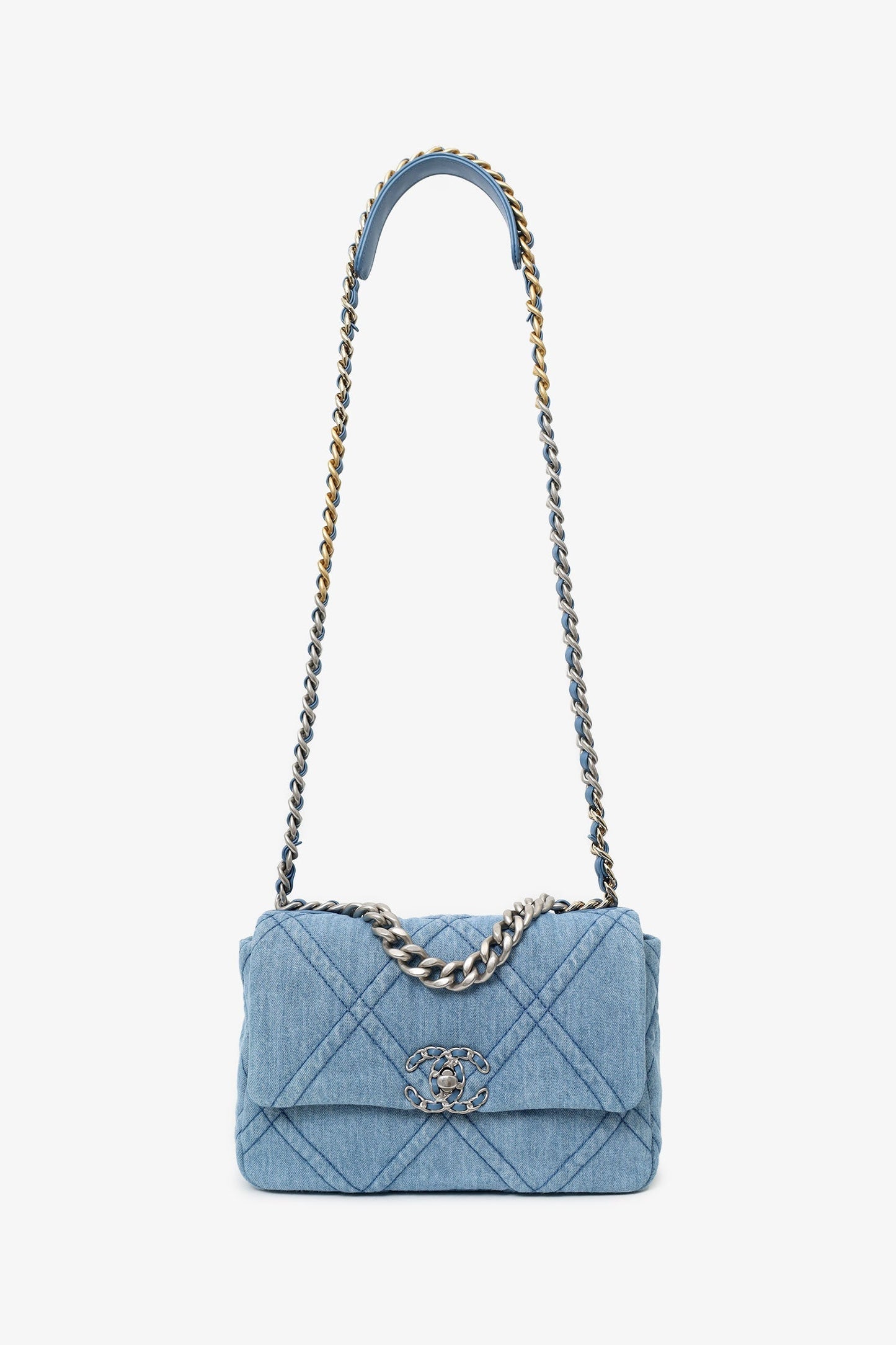 Chanel™ Blue 'Chanel 19' Medium Flap Bag