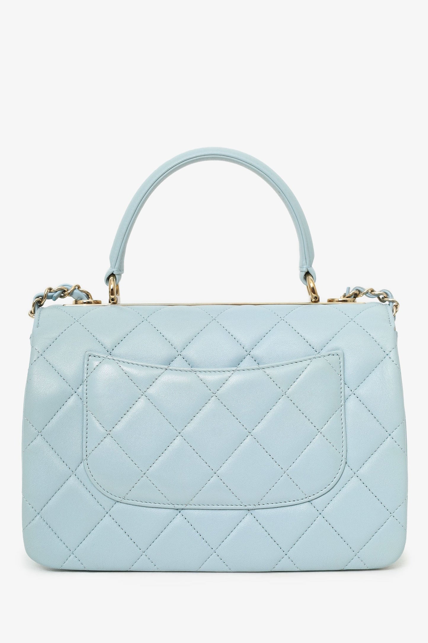Chanel™ Blue Quilted Lambskin Medium Trendy CC Top Handle Handbag
