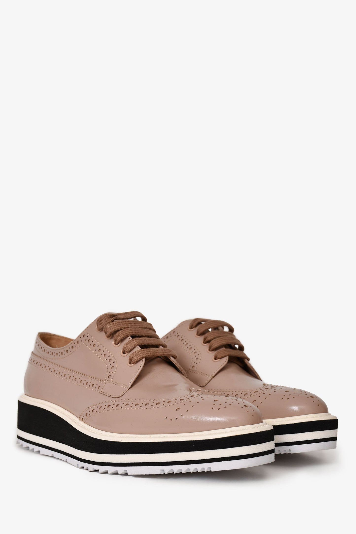 Prada Light Purple Leather Platform Oxfords Size 38.5