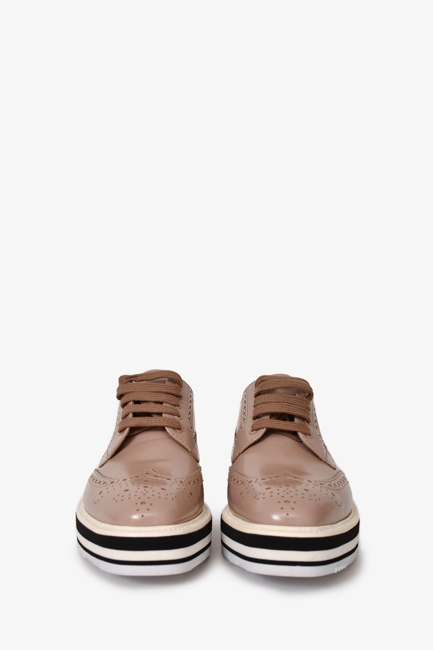 Prada Light Purple Leather Platform Oxfords Size 38.5