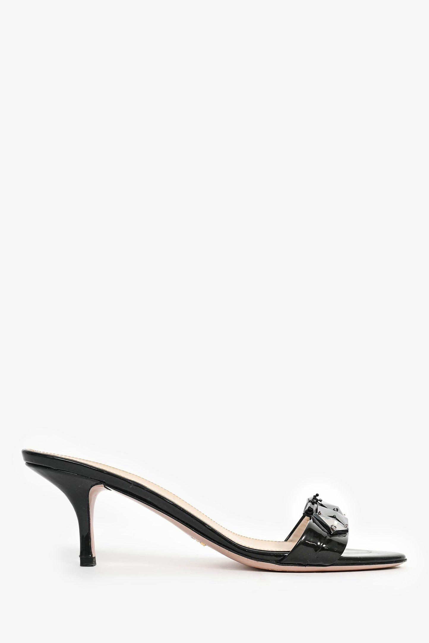 Prada Black Embellished Kitten Heels Size 39.5
