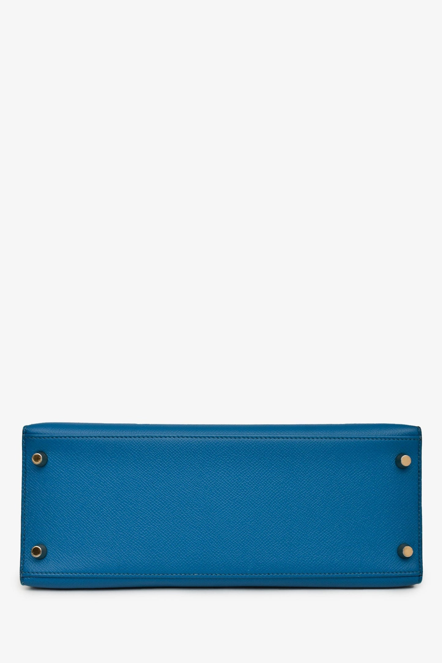 Hermès 2014 Blue Epsom Leather Kelly 28 GHW with Strap (As Is)