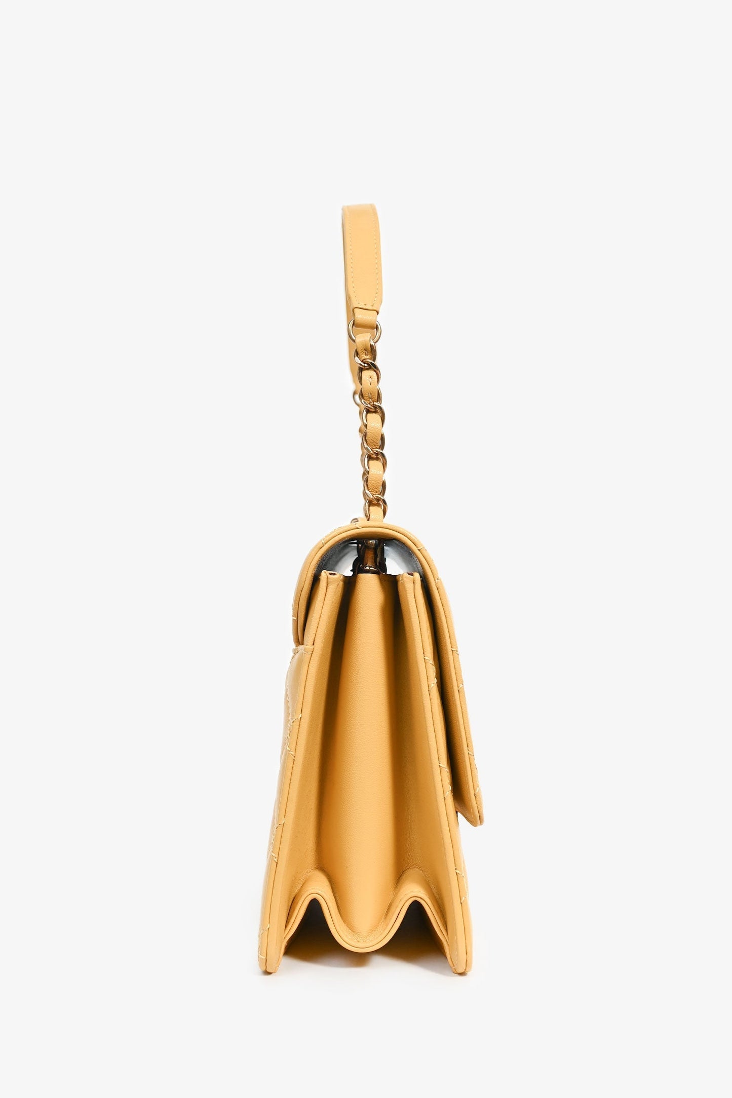Chanel™ 2016-17 Yellow Quilted Leather Large Beauty Lock Chain Bag