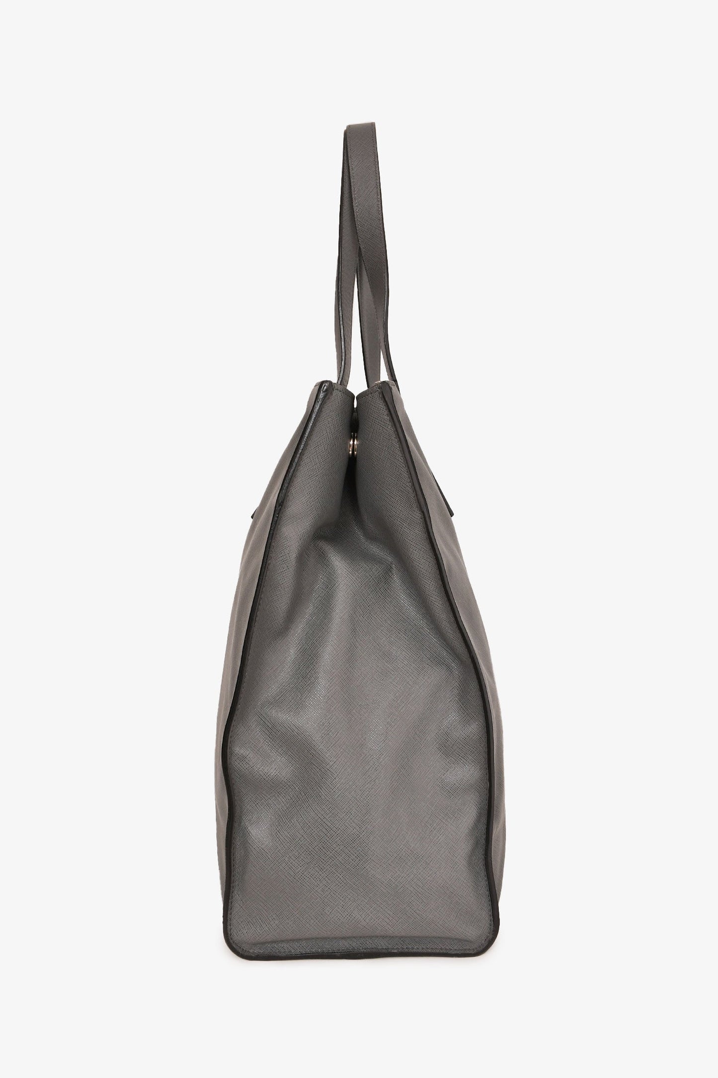 Prada Grey Saffiano Leather Travel Tote