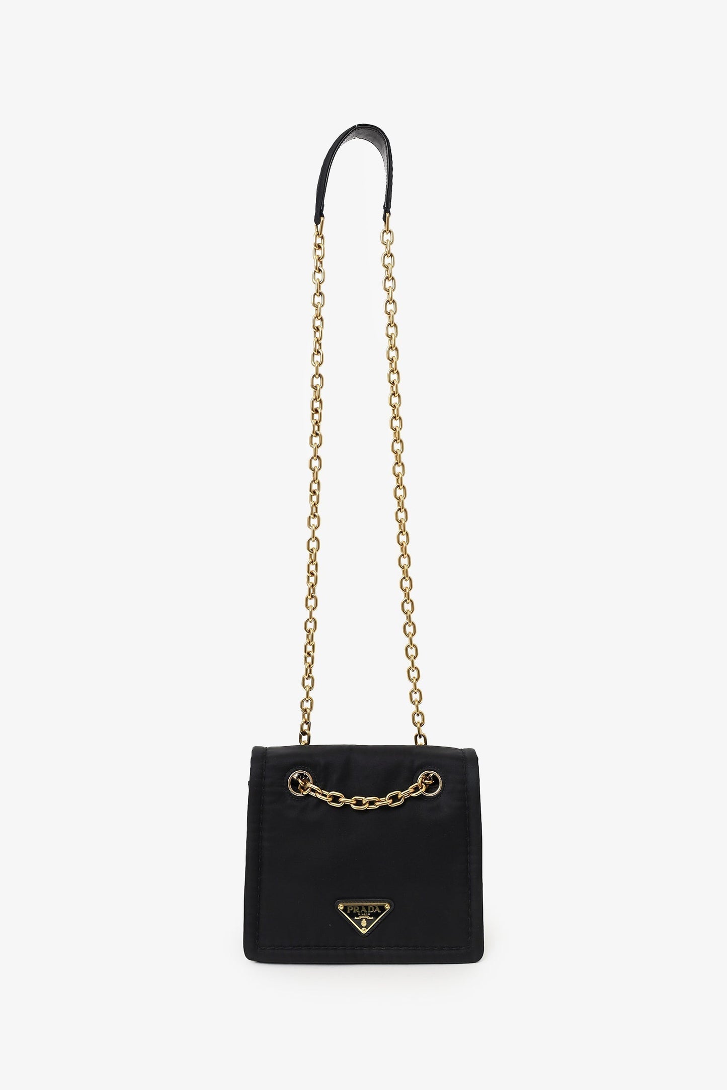 Prada Black Nylon Chain Shoulder Bag
