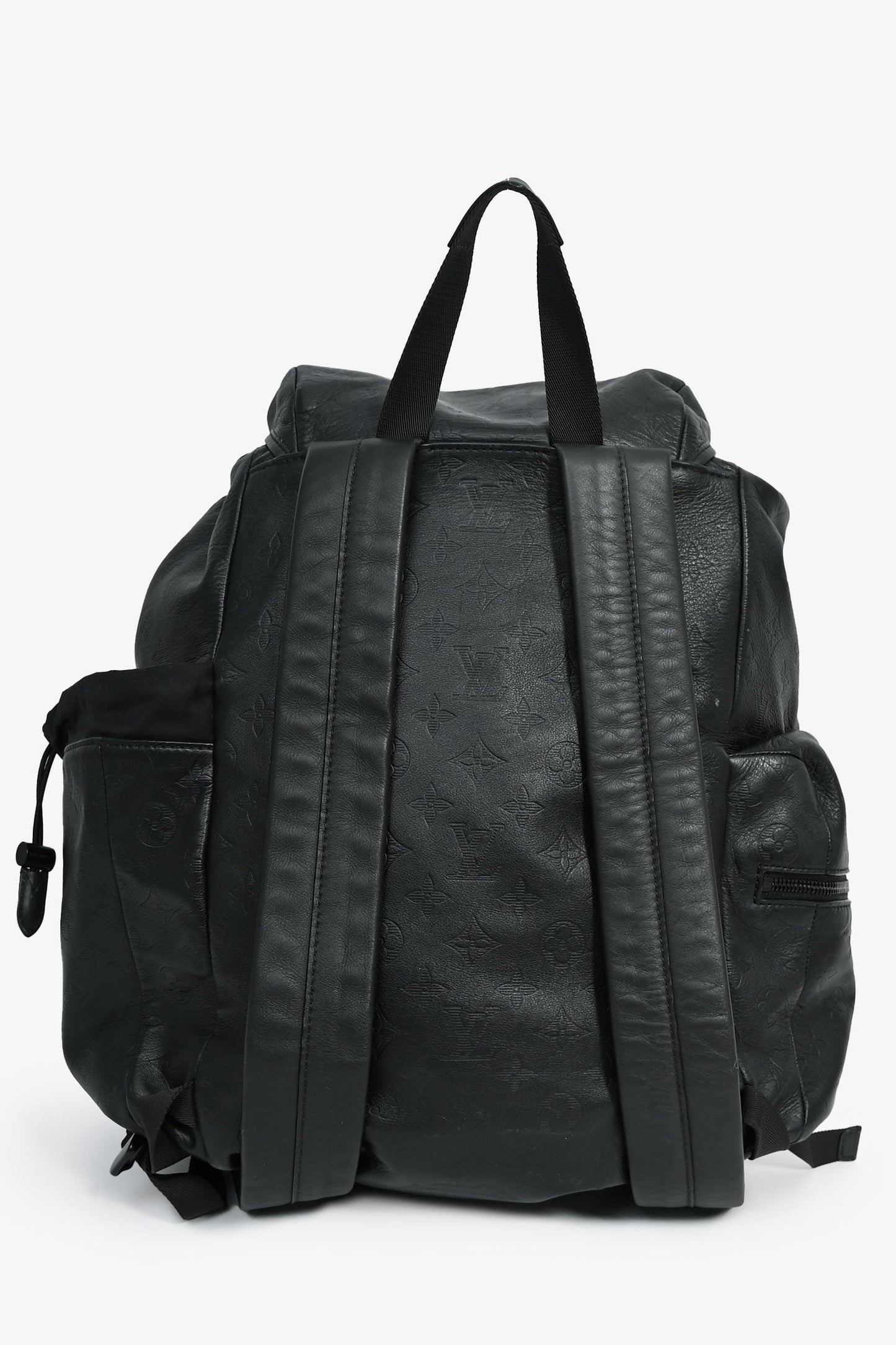 Louis Vuitton Black Leather Monogram 'Apollo' Backpack (As Is)