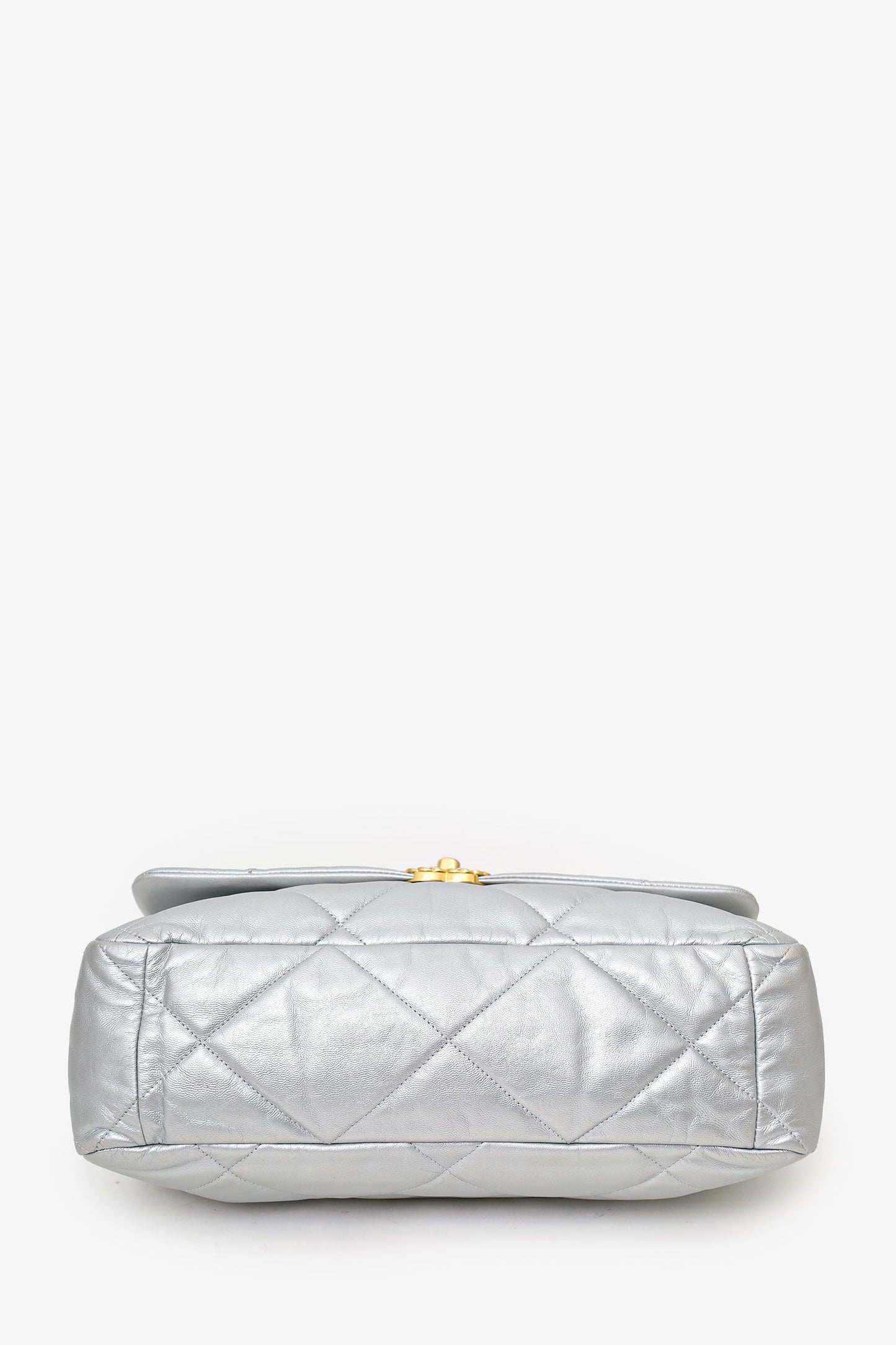 Chanel™ Silver Leather Maxi 19 Flap