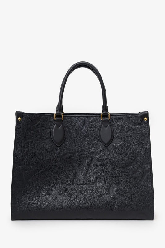 Louis Vuitton Black Monogram Empreinte Leather 'Onthego' MM Tote