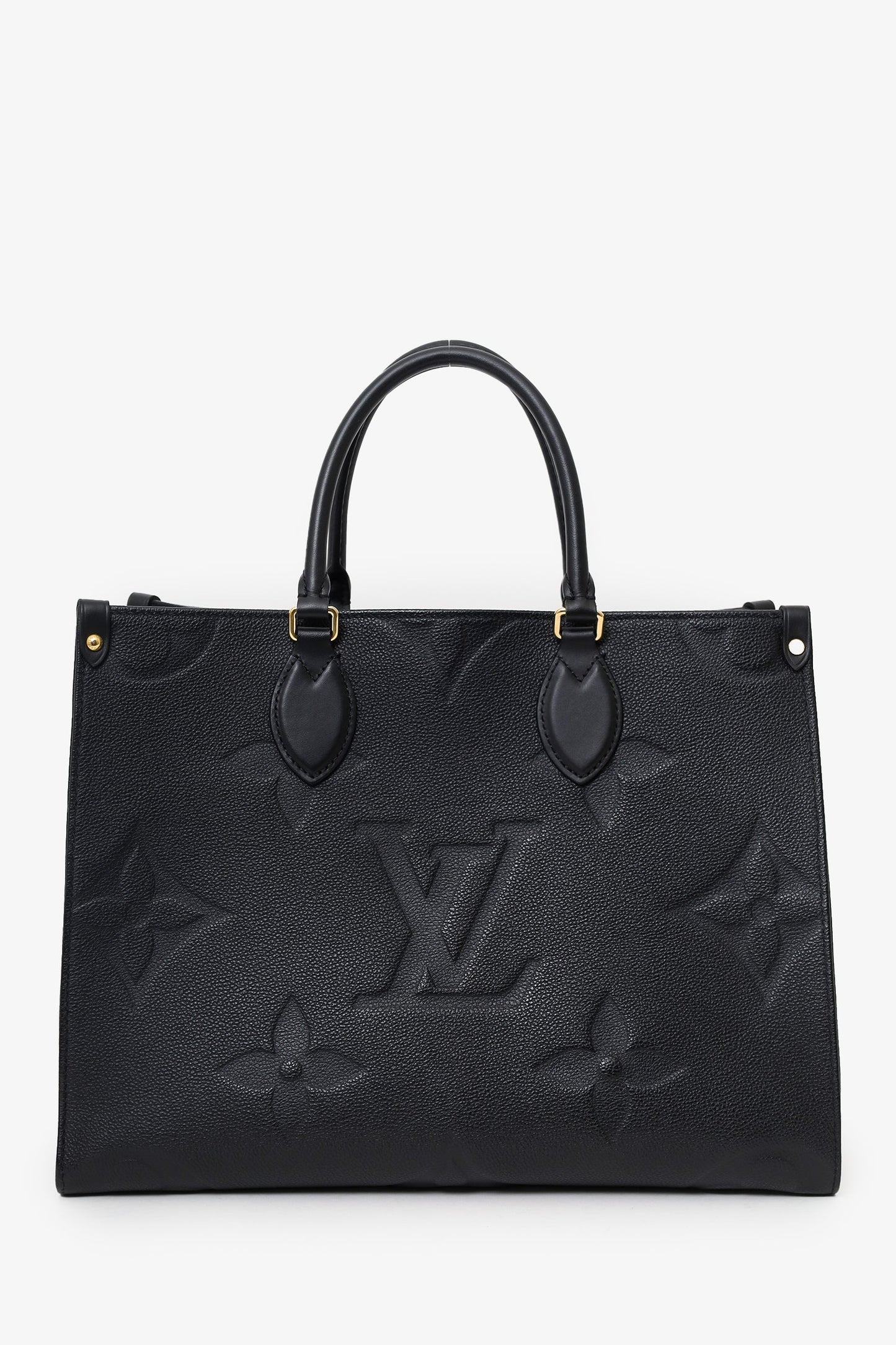 Louis Vuitton Black Monogram Empreinte Leather 'Onthego' MM Tote