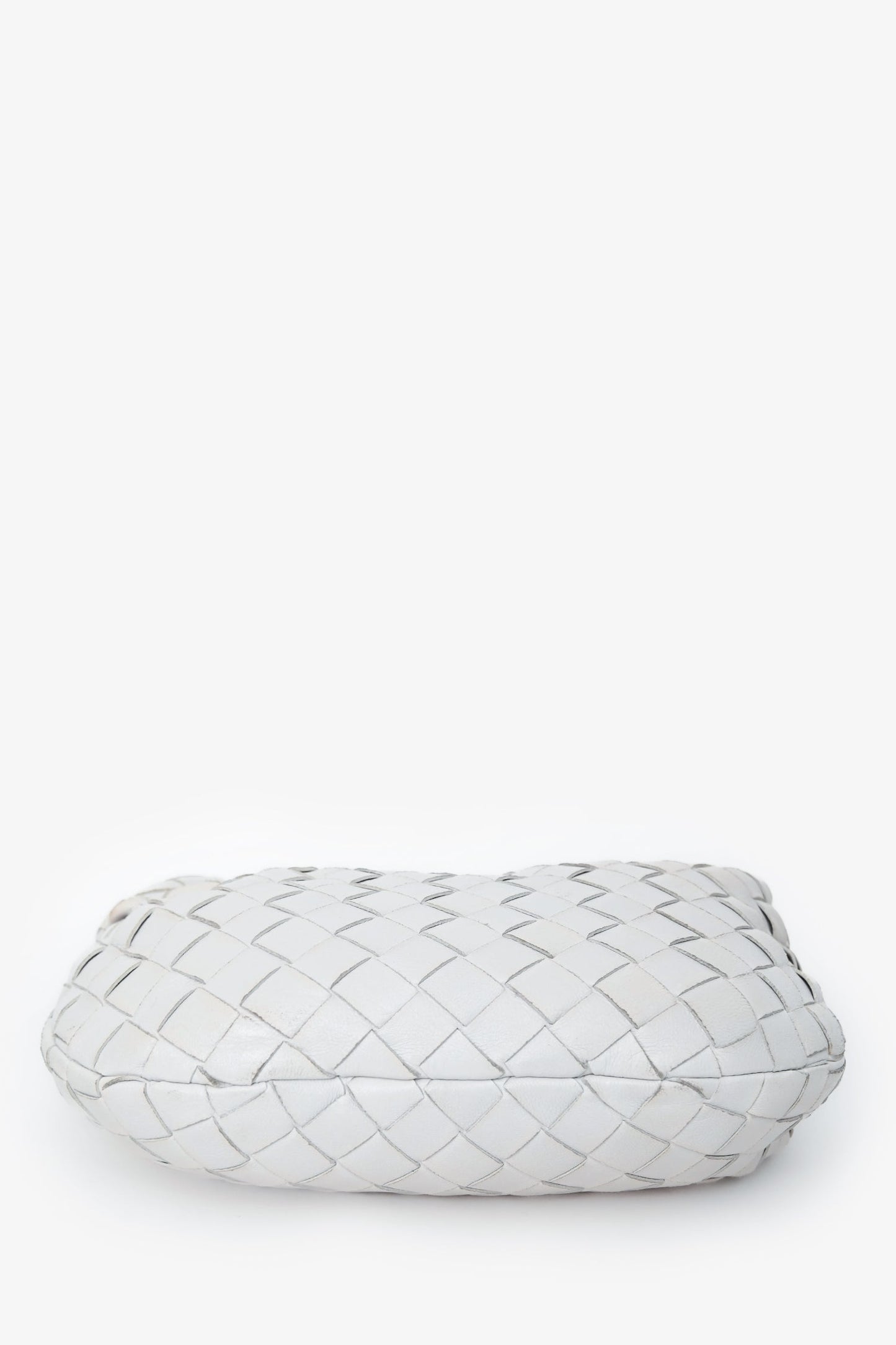 Bottega Veneta White Intrecciato Leather Mini Jodie Bag