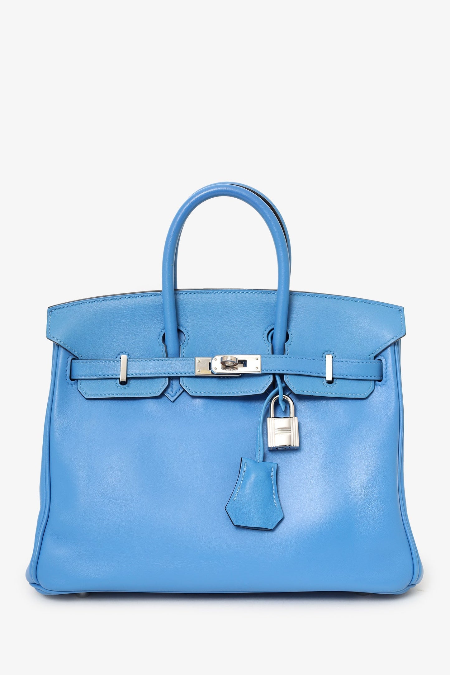 Hermes 2015 Blue Swift Leather Birkin 25