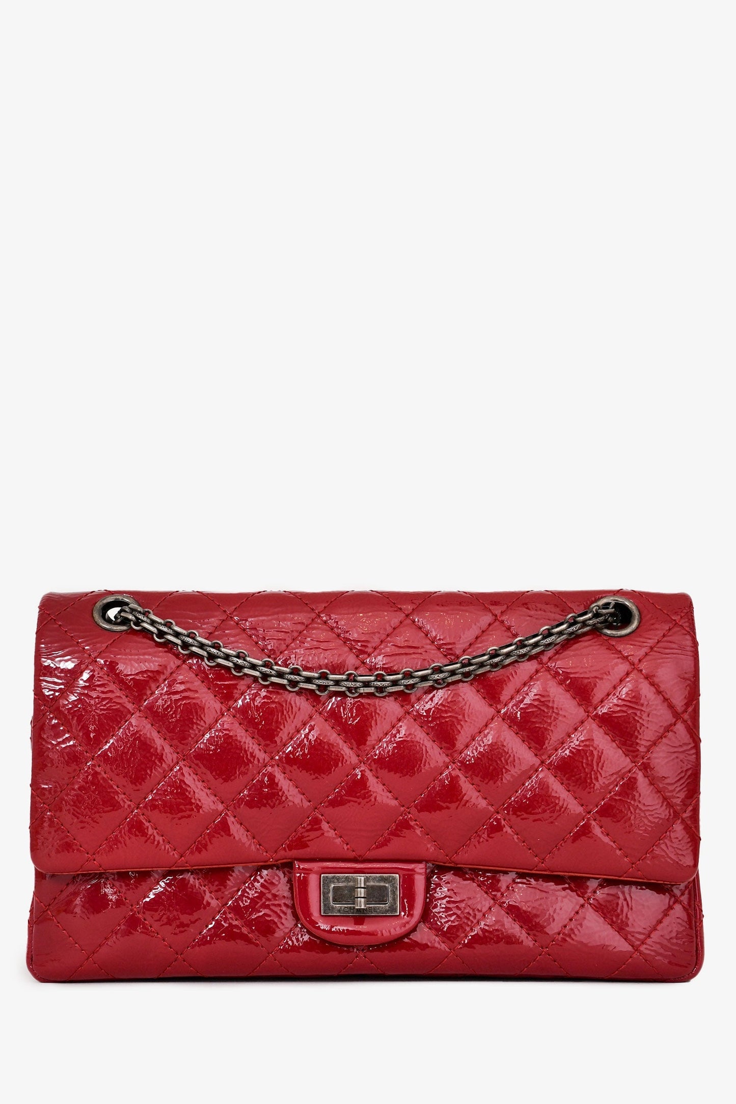 Chanel™ 2010-11 Red Patent Leather Reissue 266 2.55 Flap Bag
